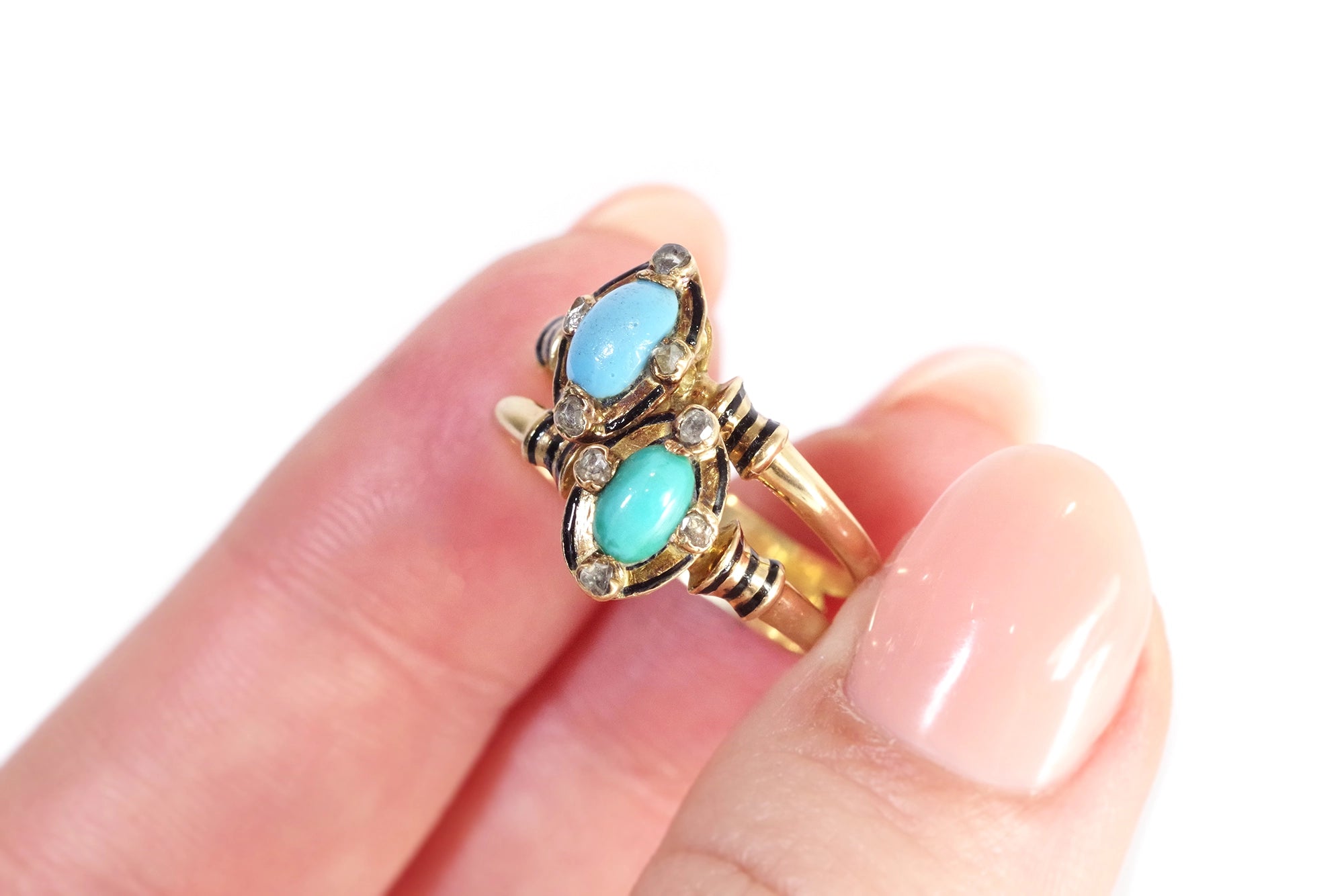 Victorian you and me ring in gold