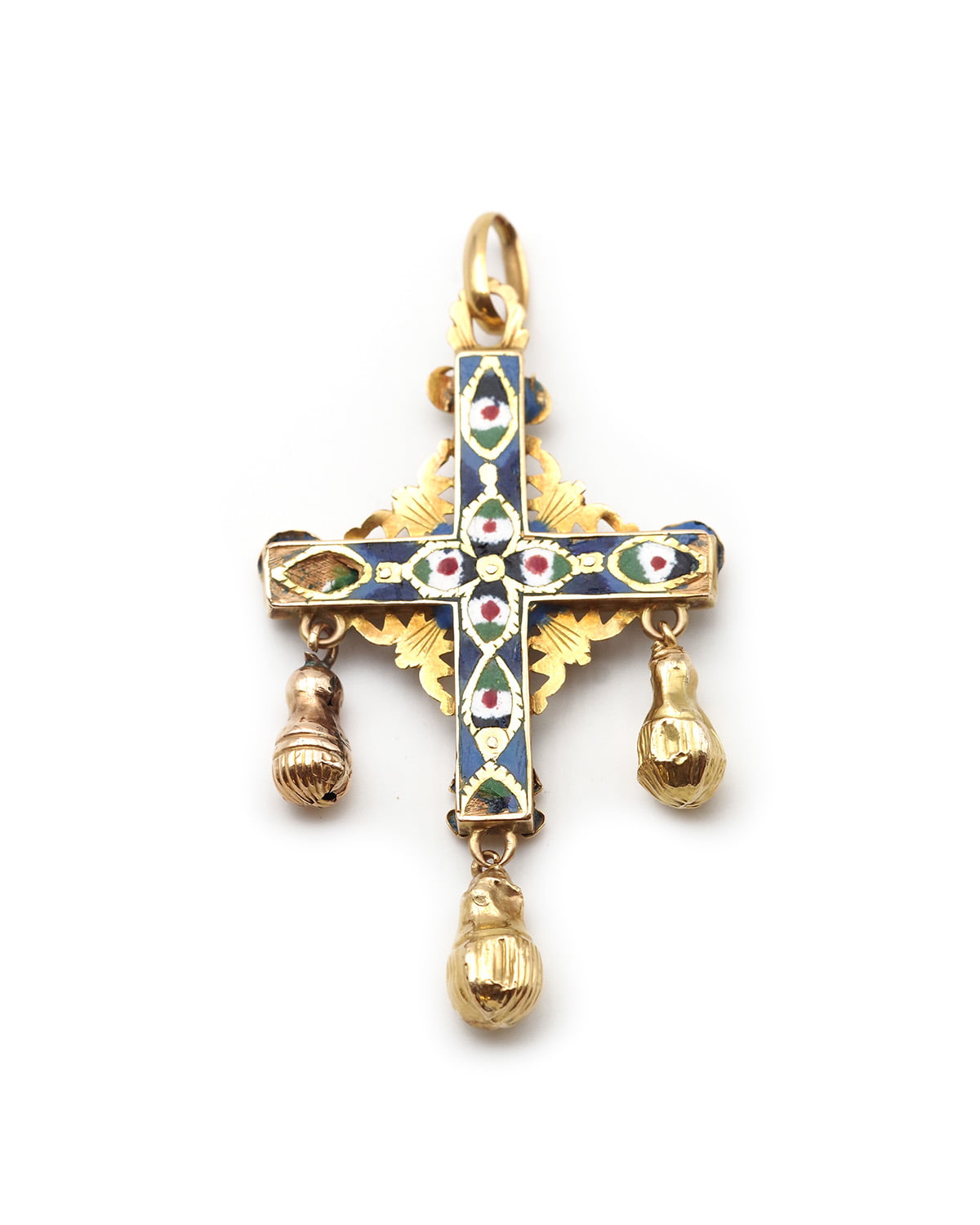 Antique french gold cross pendant