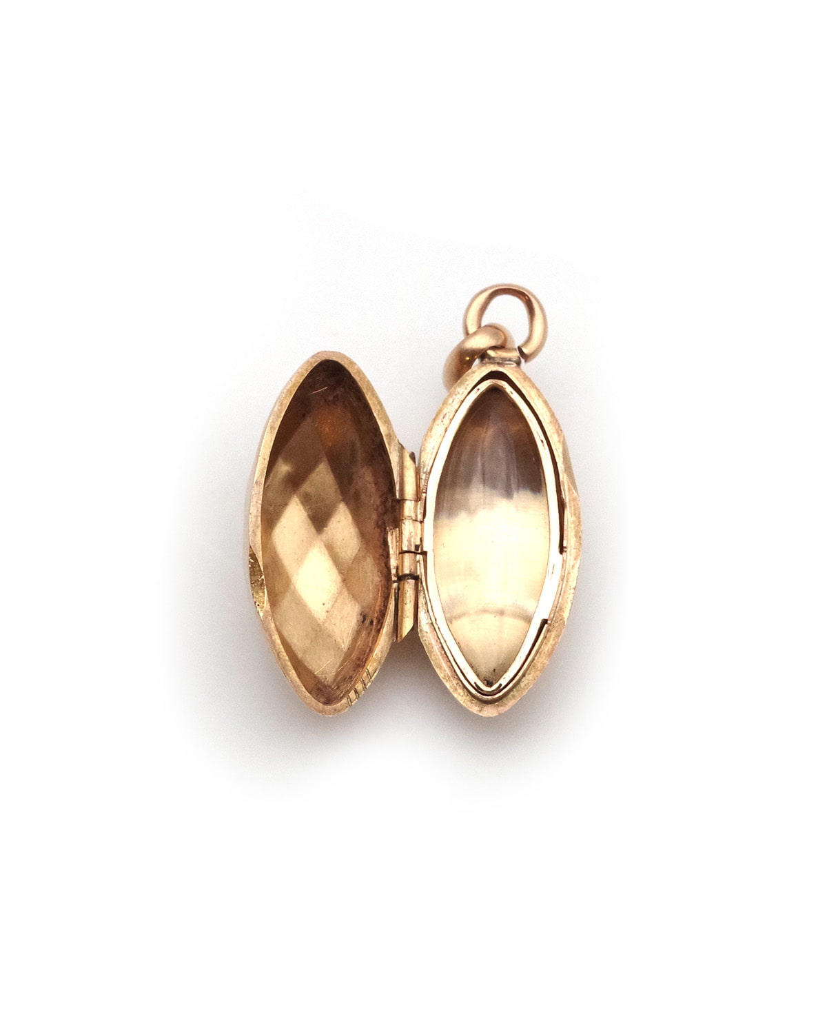 Antique faceted gold locket pendant