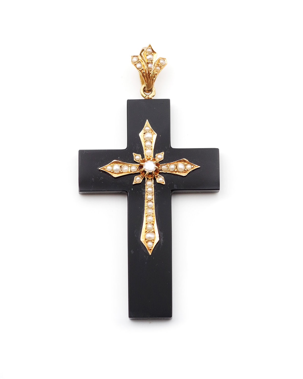 Victorian Mourning cross pendant