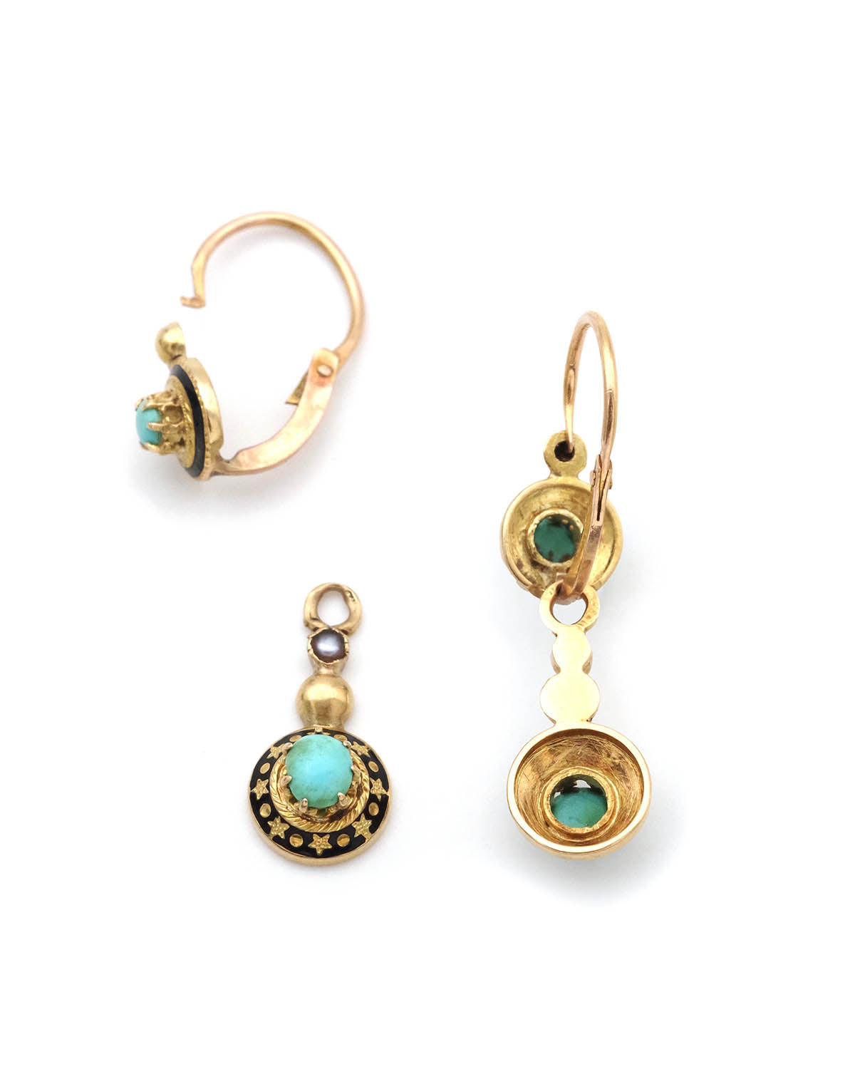 Boucles pendantes turquoises