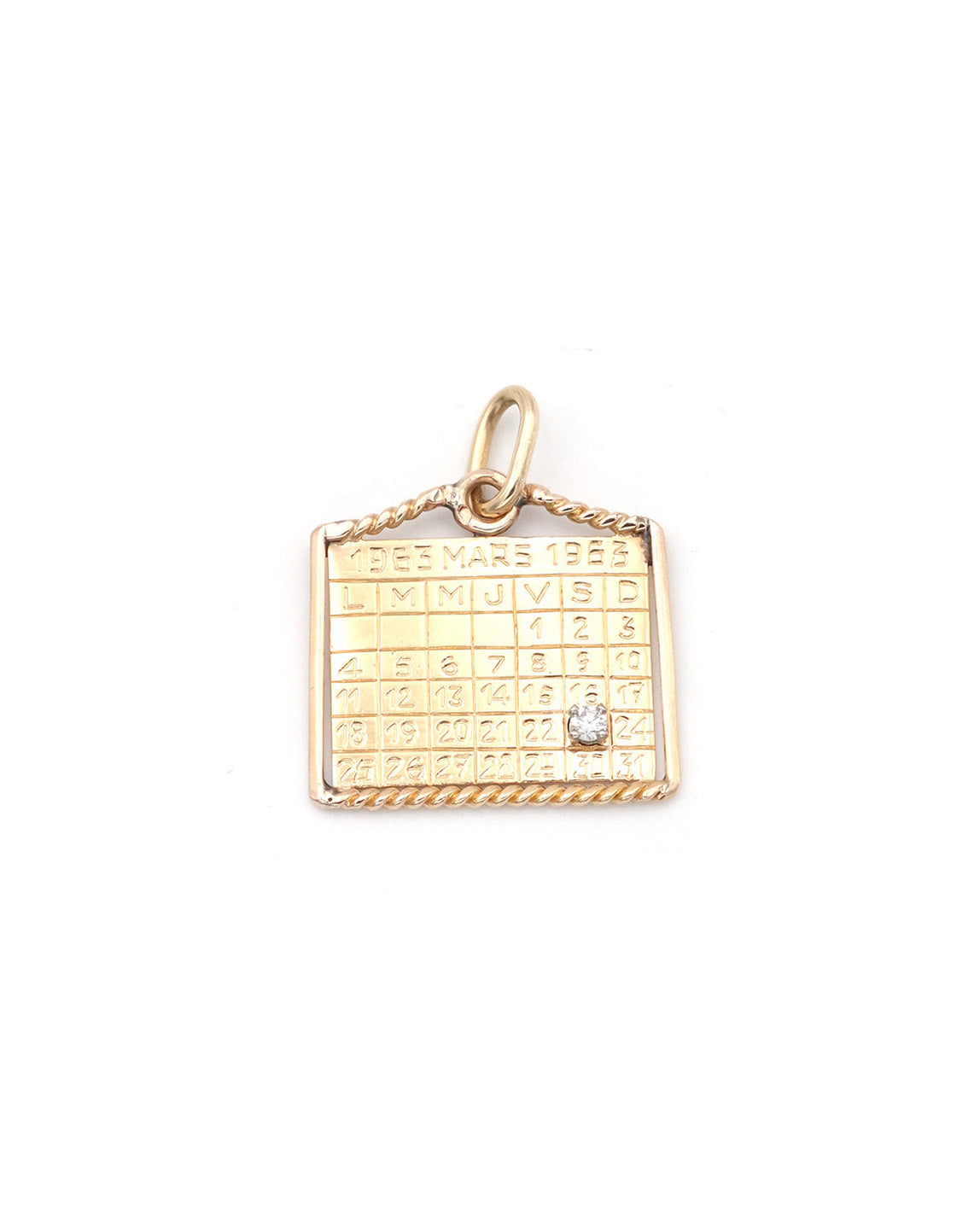 Pendentif mars calendrier en or