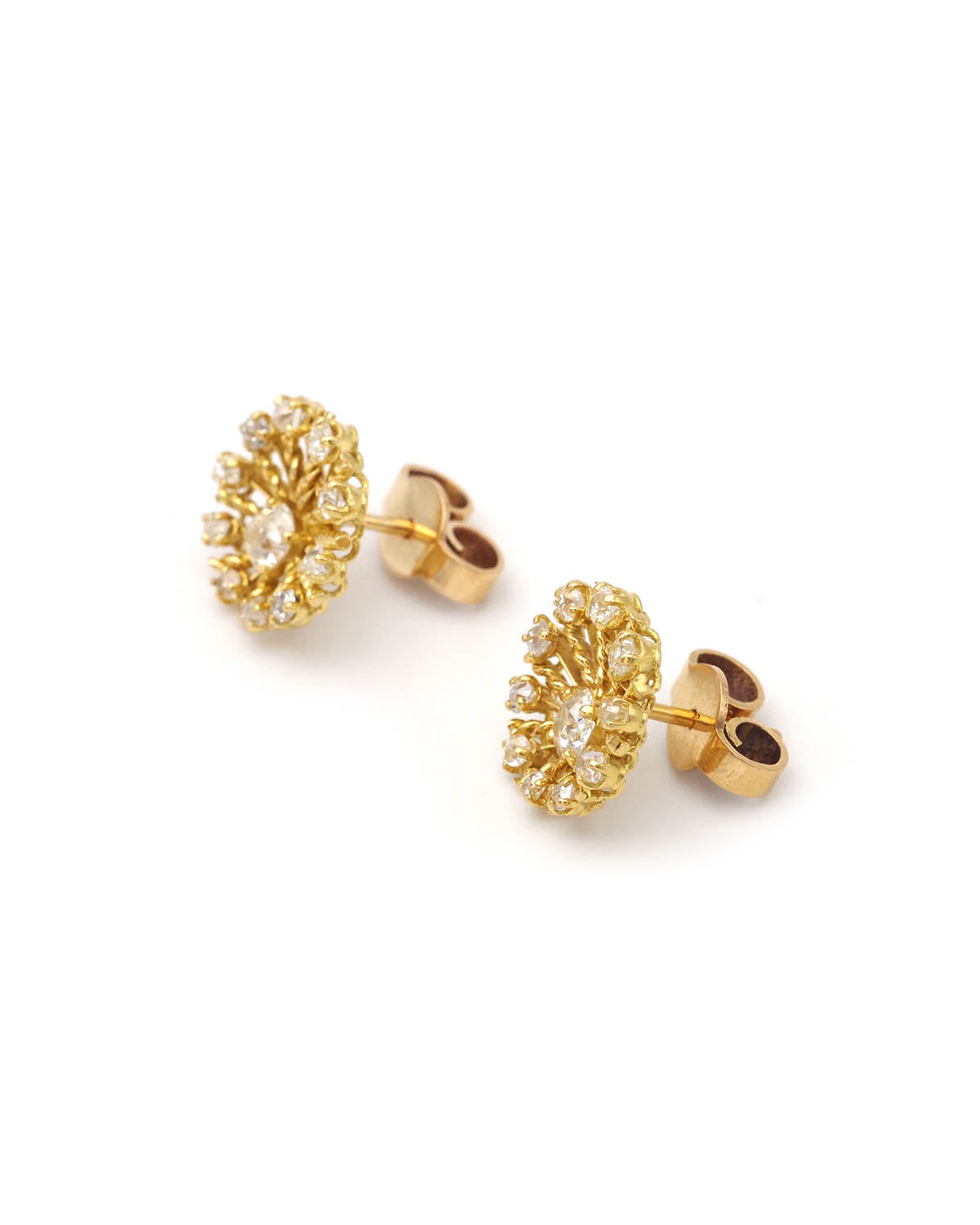 Diamond cluster stud earrings
