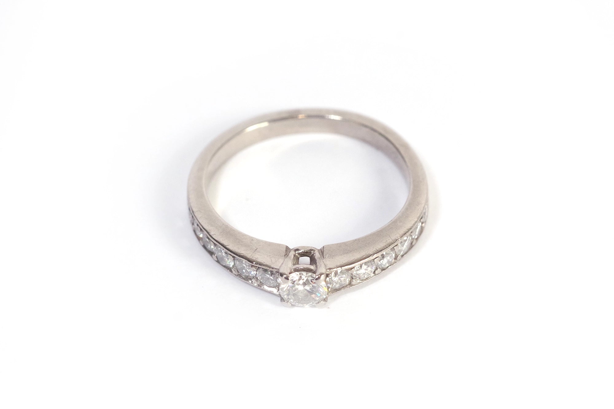 bague diamants vintage or blanc