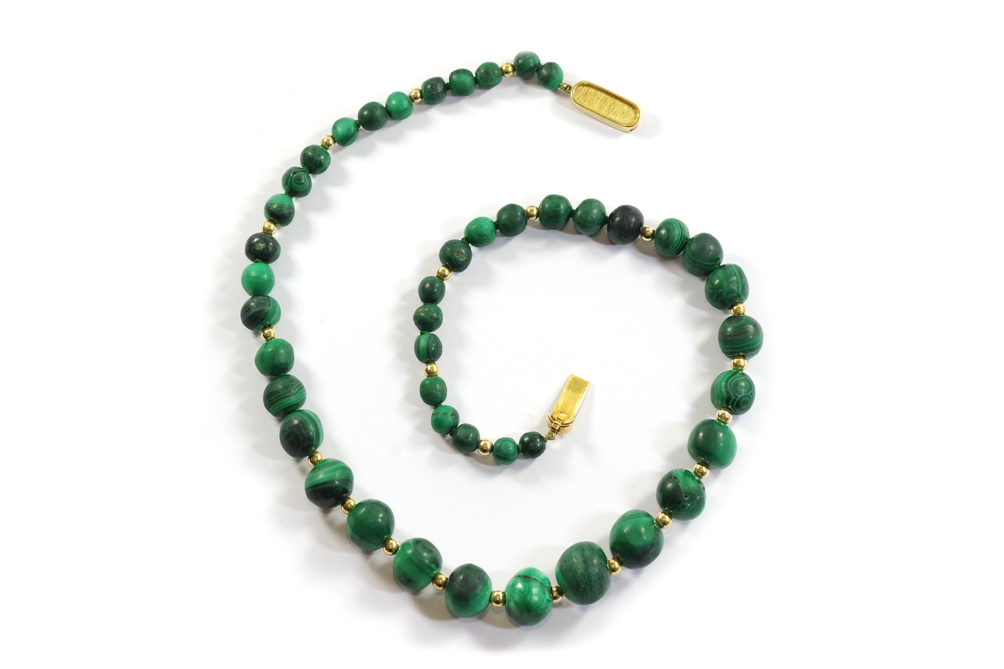 gold pearl malachite necklace