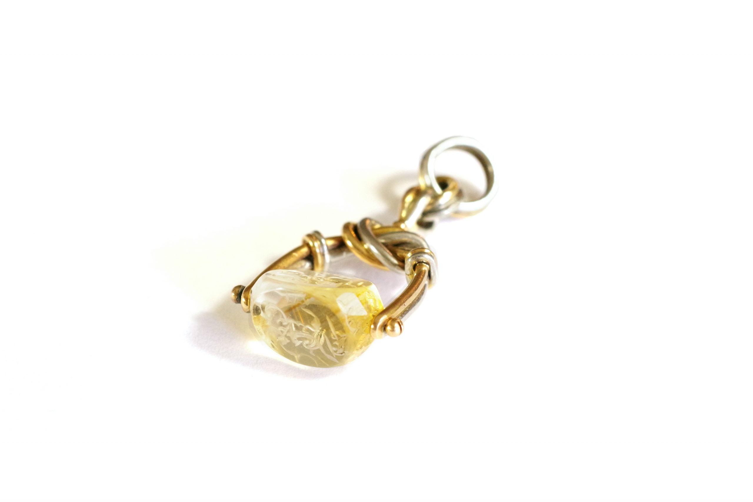 Pendentif sceau cachet citrine