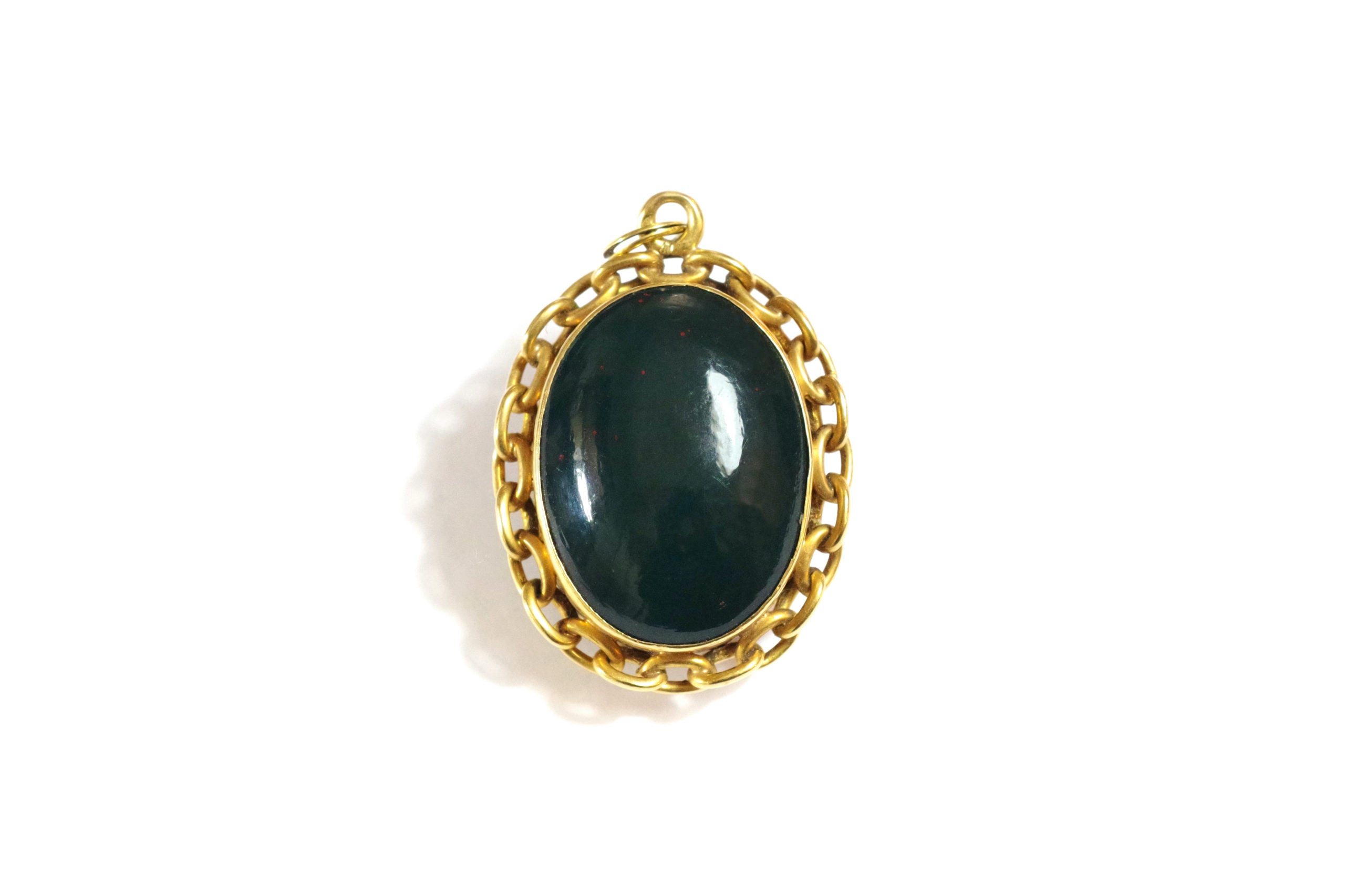 18k gold bloodstone locket