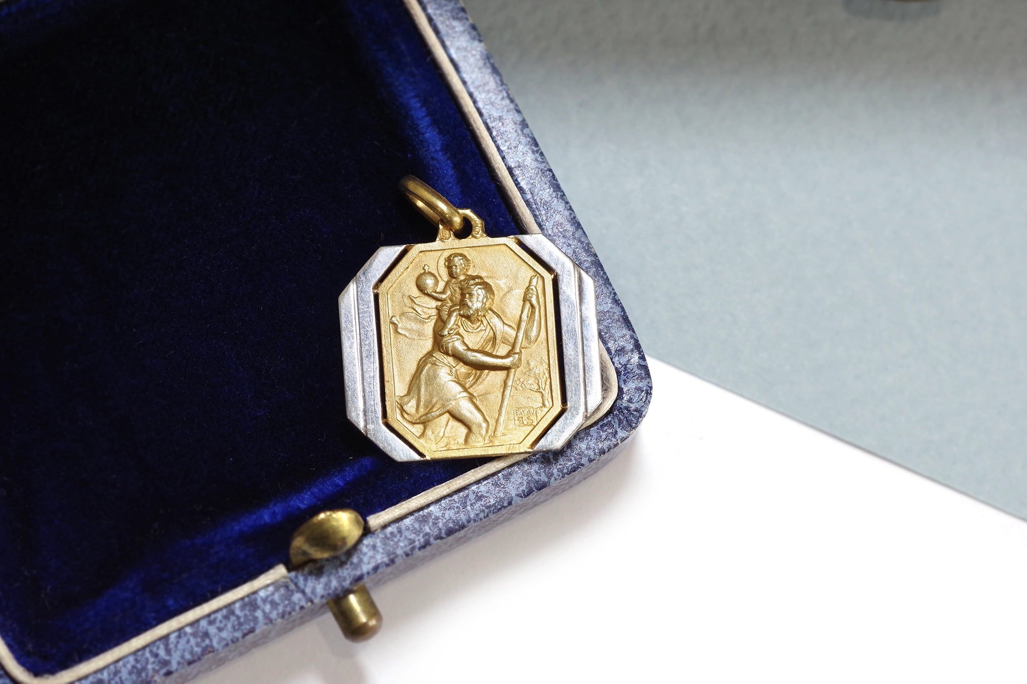 Art Deco Saint-Christopher medal