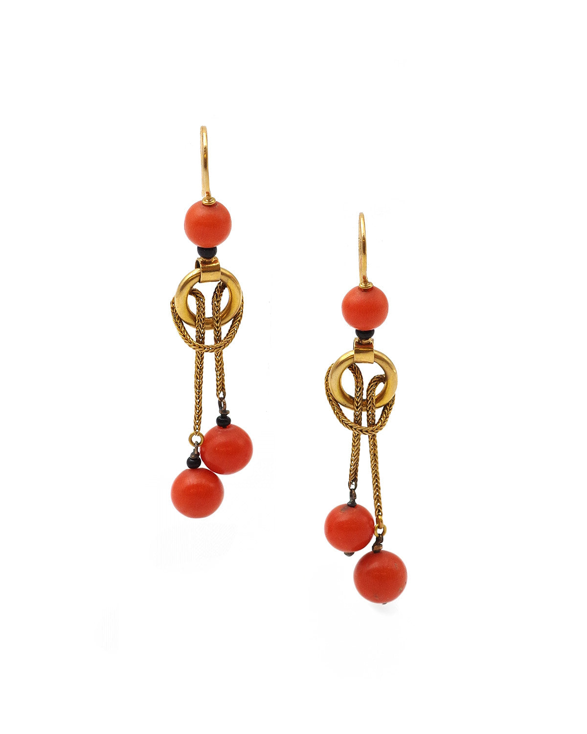 boucles oreille corail en or