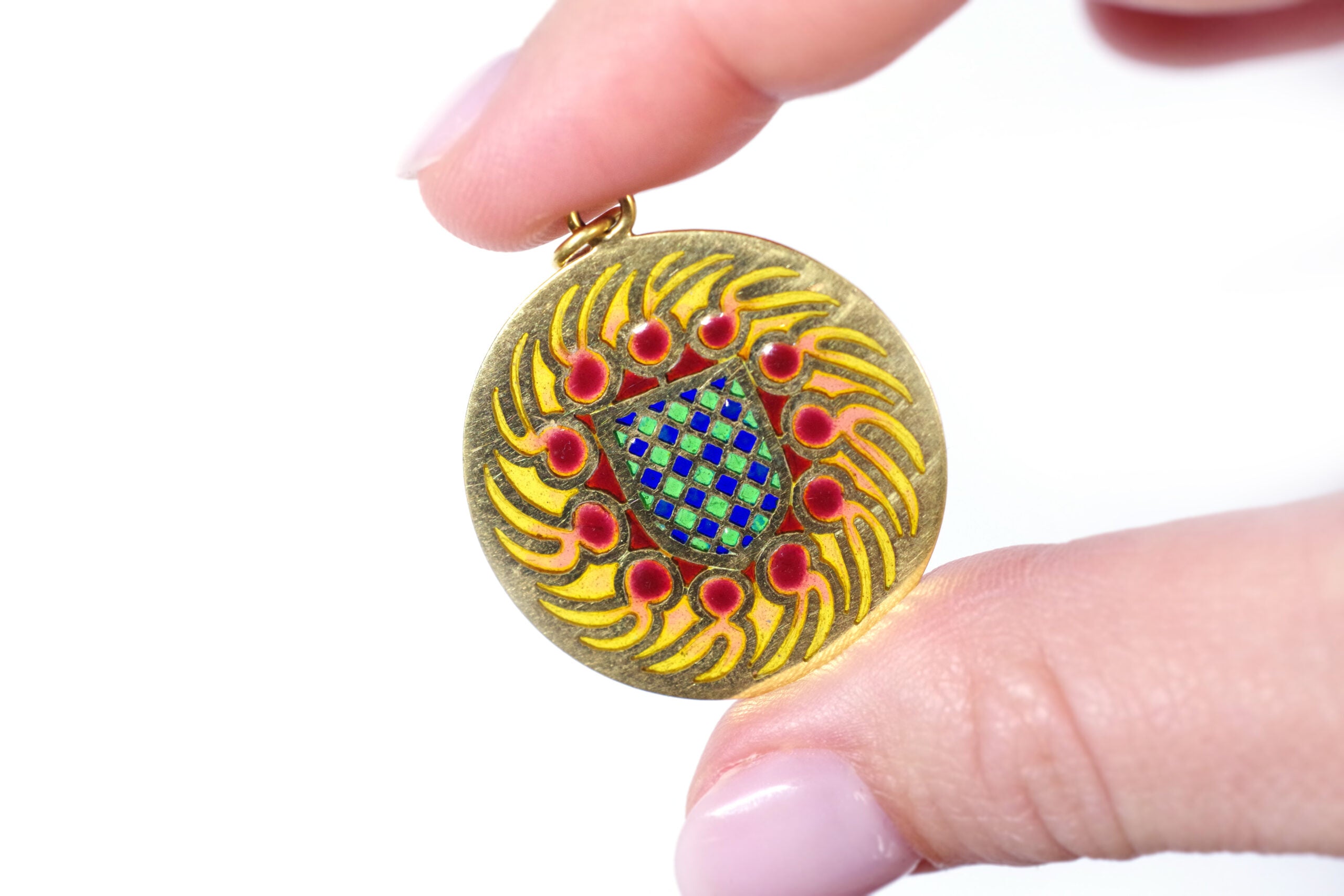 plique a jour enamel pendant