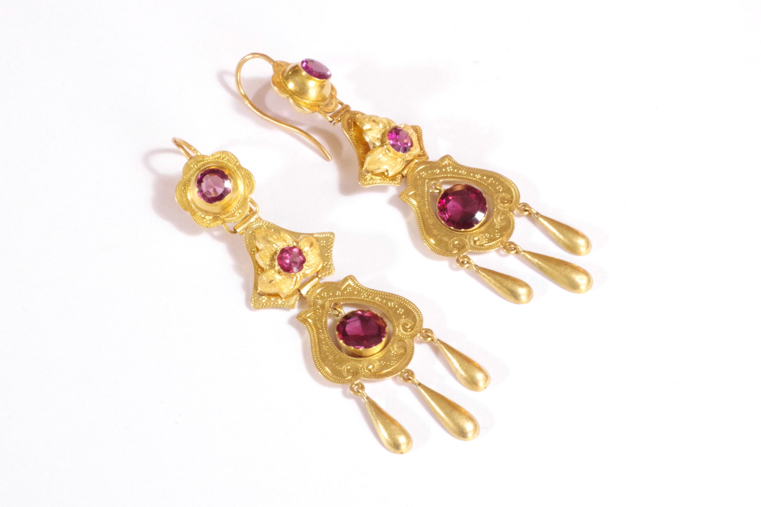 Boucles d'oreille ancienne Napoleon III en or