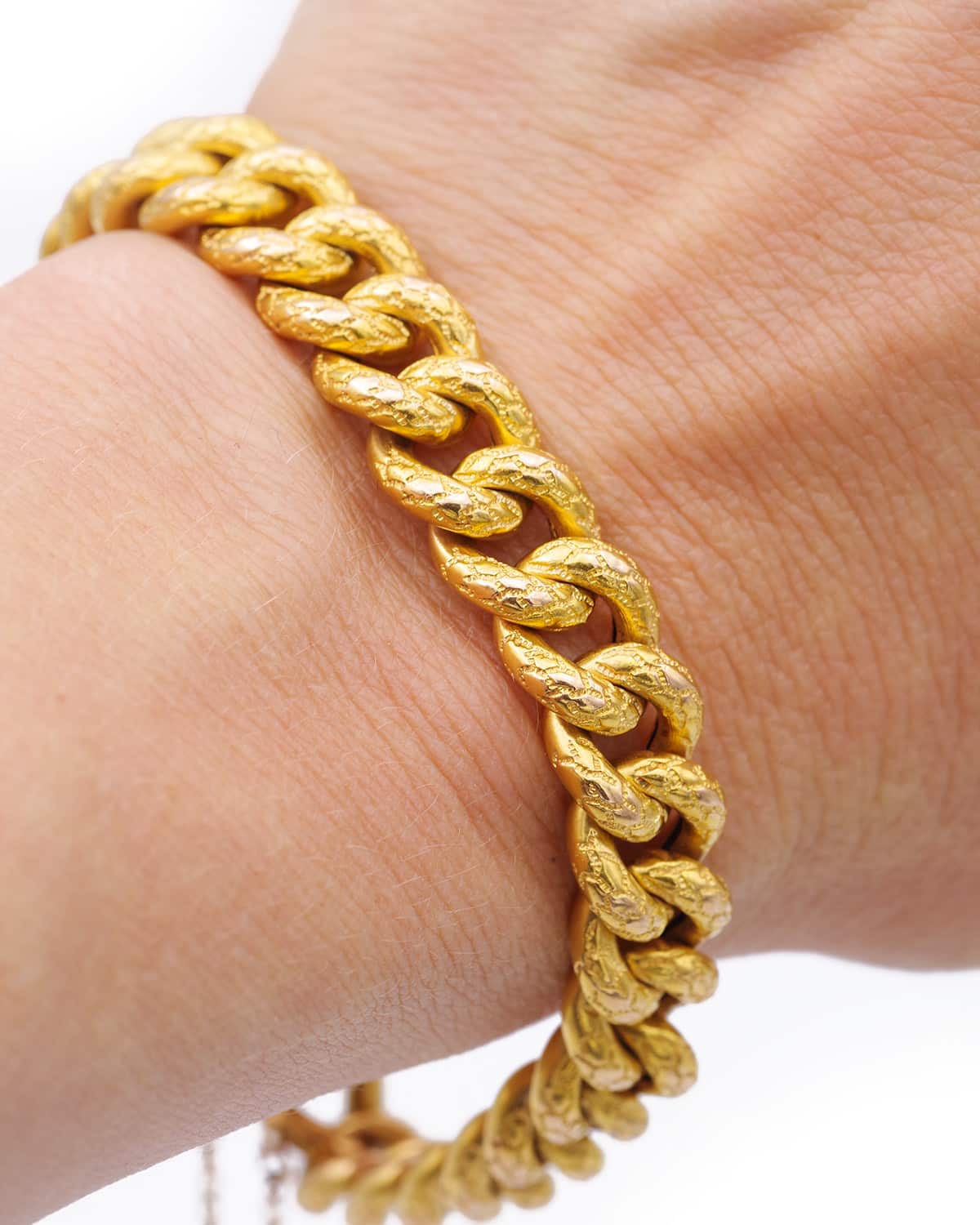 Antique gold curb bracelet
