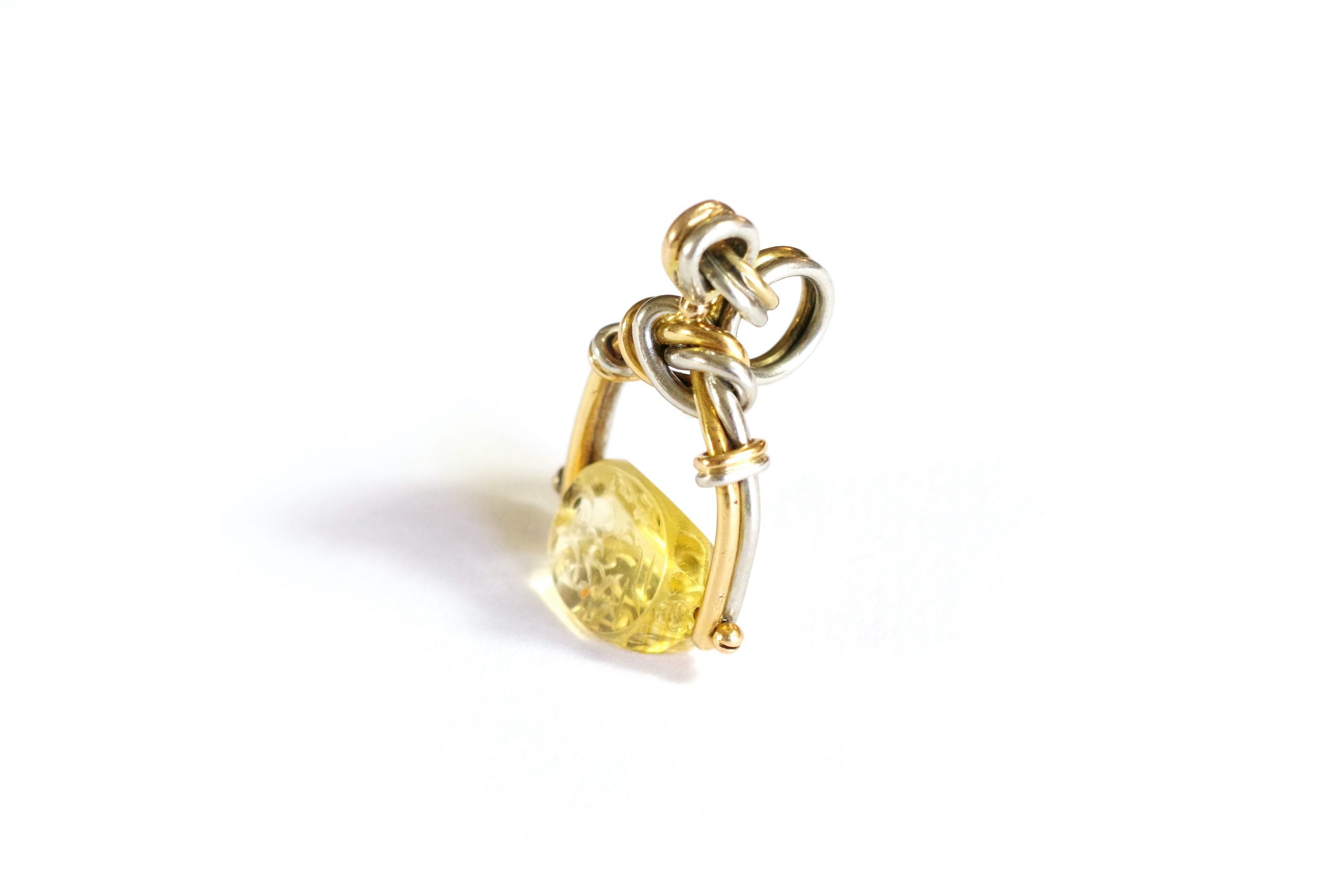 Pendentif sceau cachet citrine