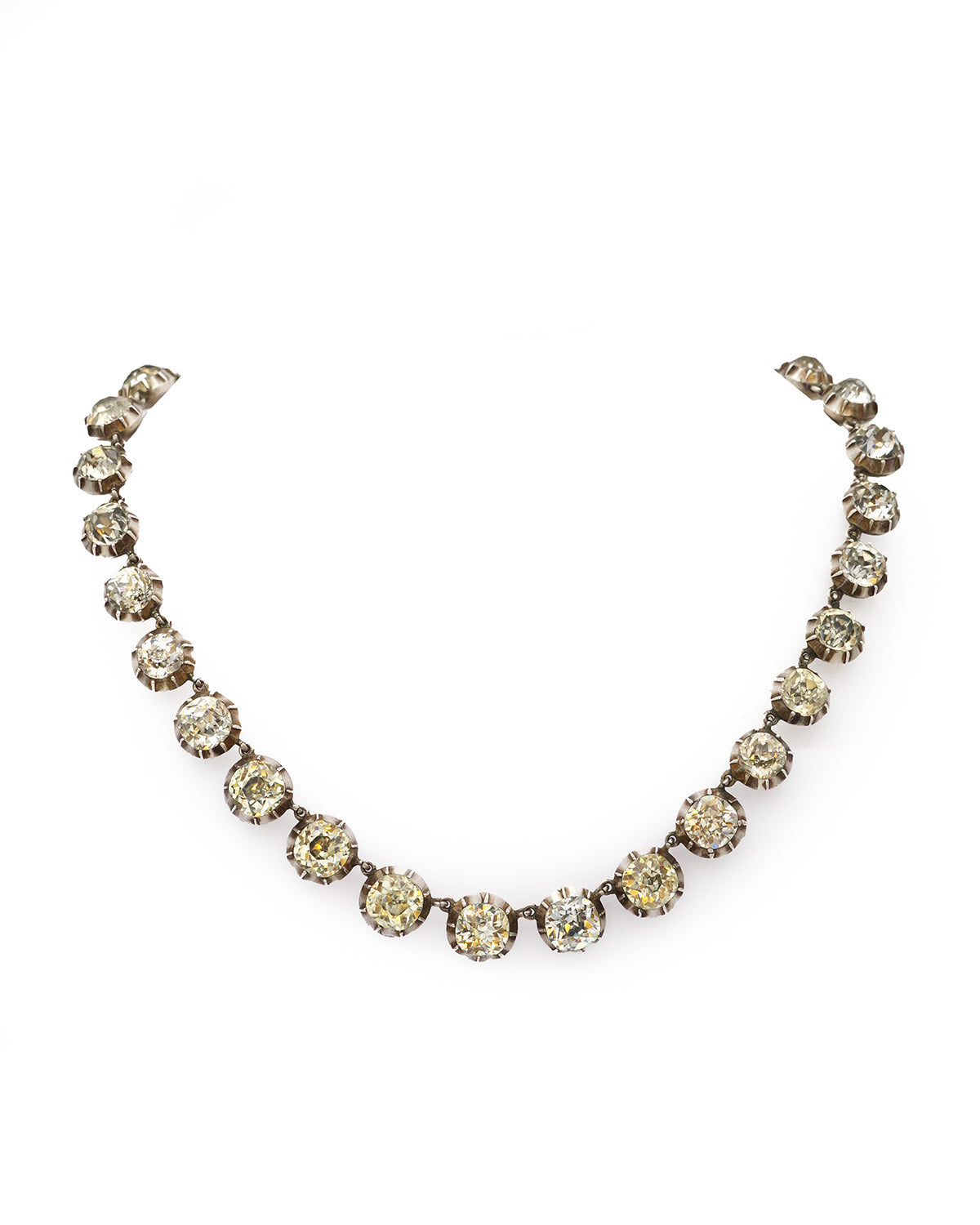 Collier rivière de pierres de rhin en or