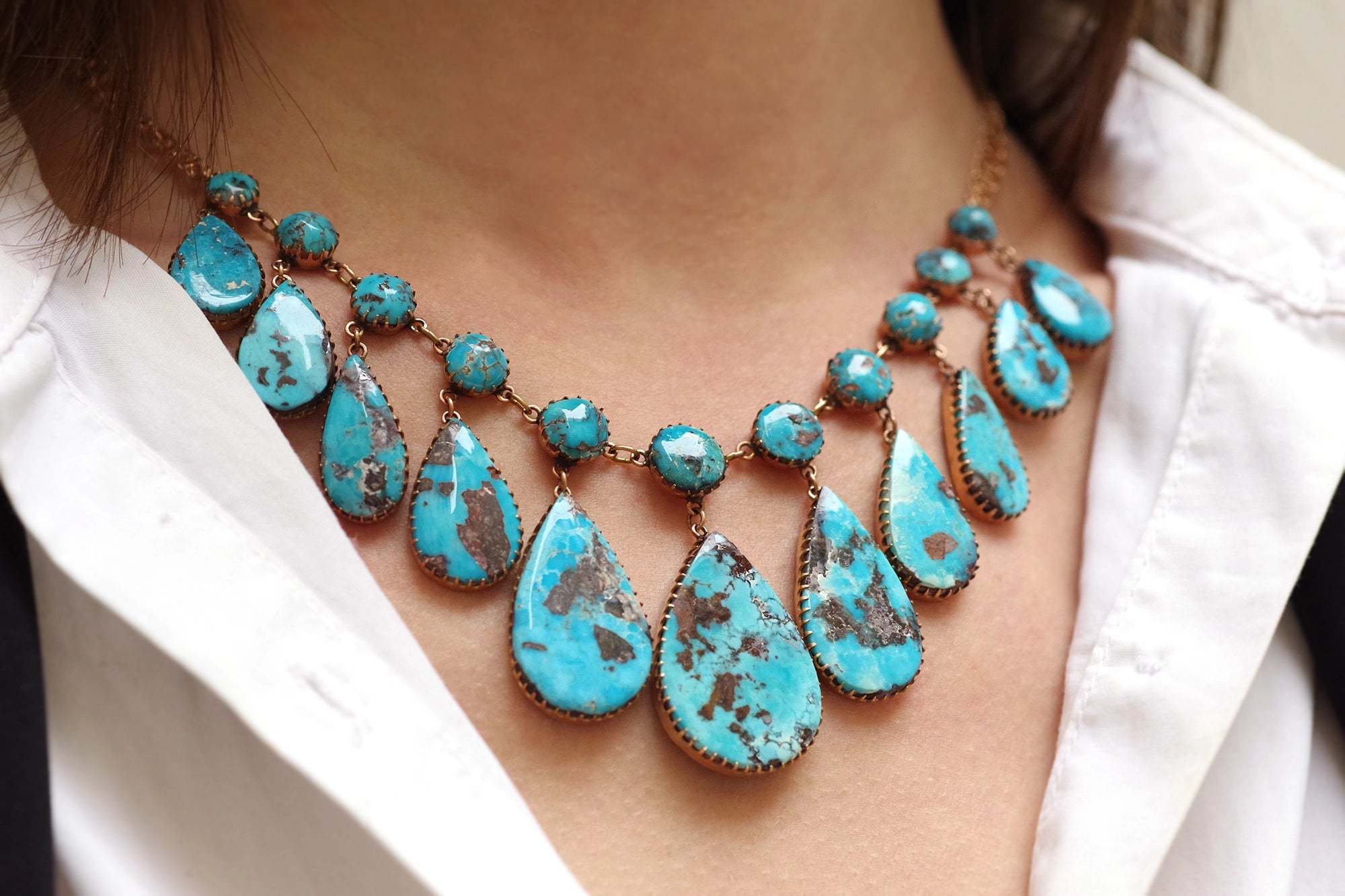 collier Russe ancien turquoises