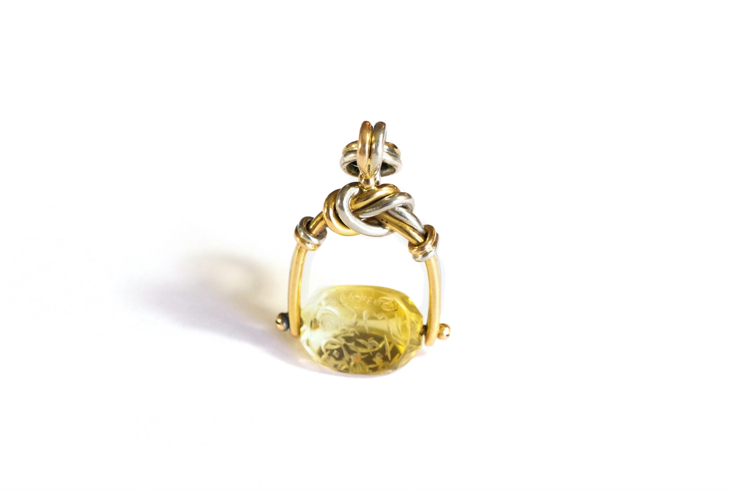 Pendentif sceau cachet citrine