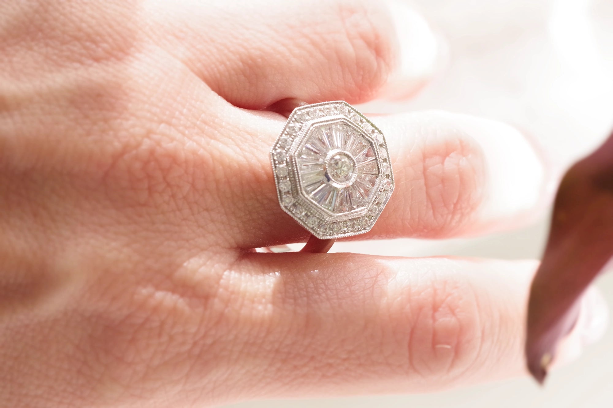 bague ancienne art deco diamants