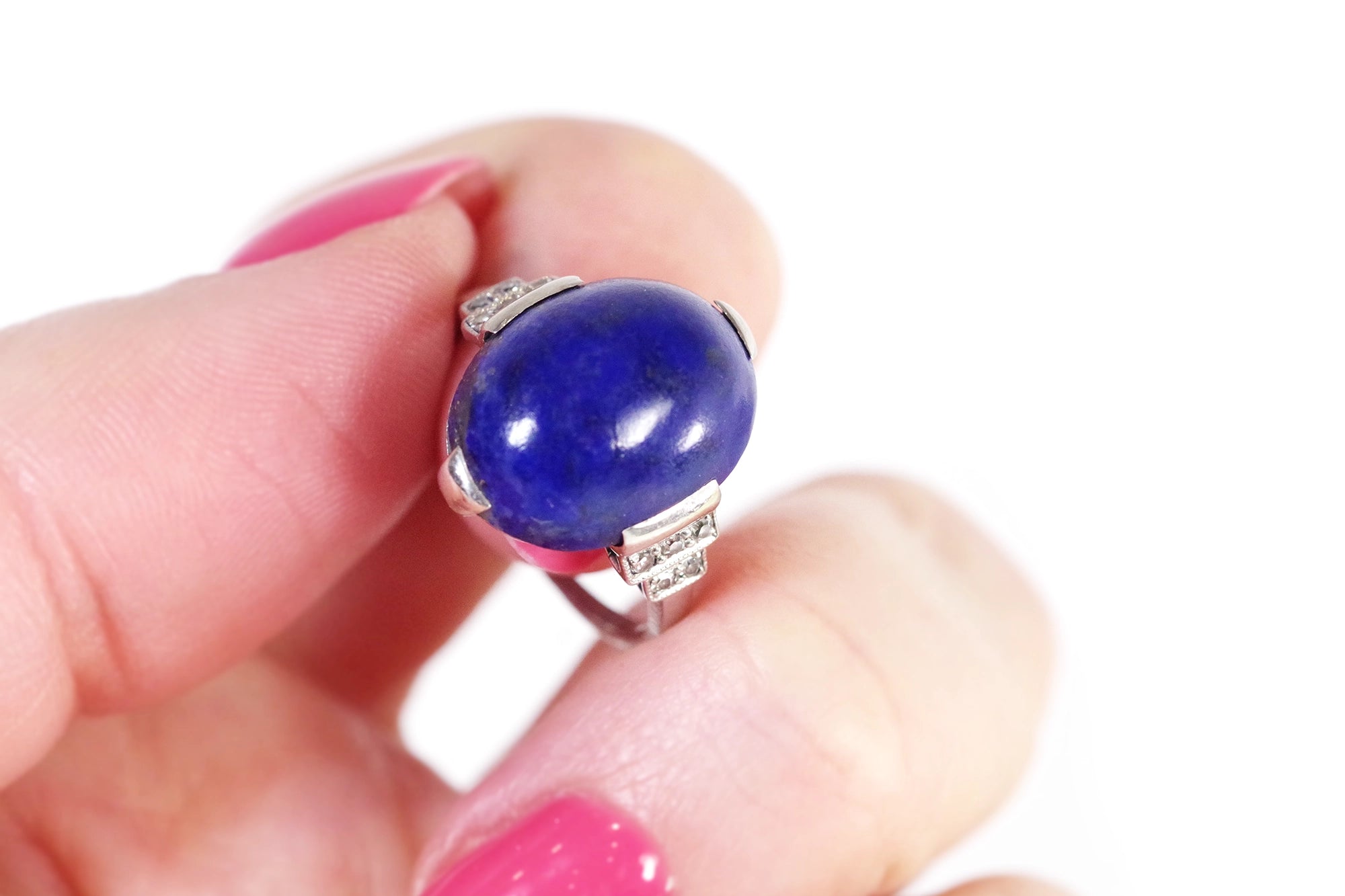 Bague Art Deco lapis lazuli