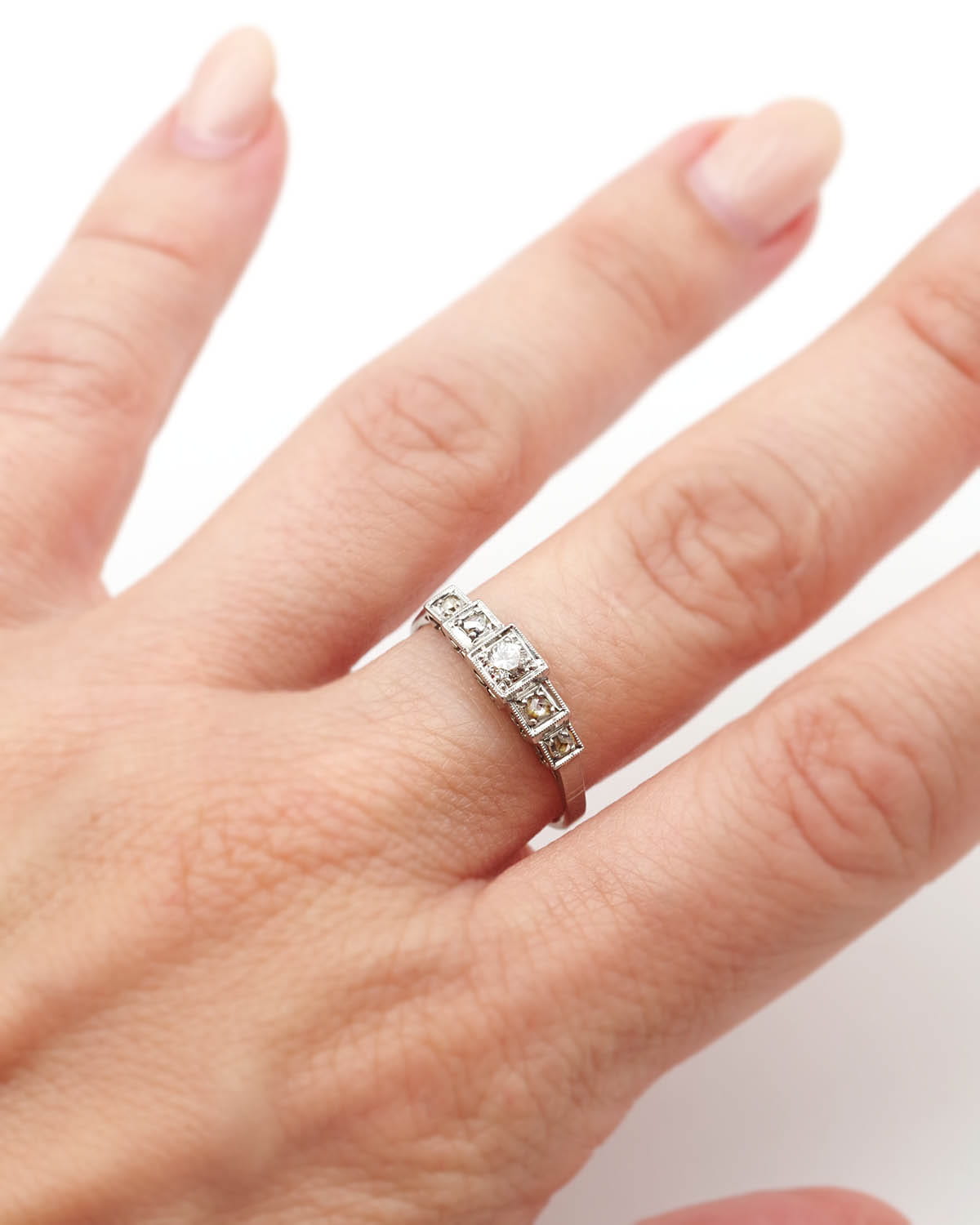 Bague jarretière diamants