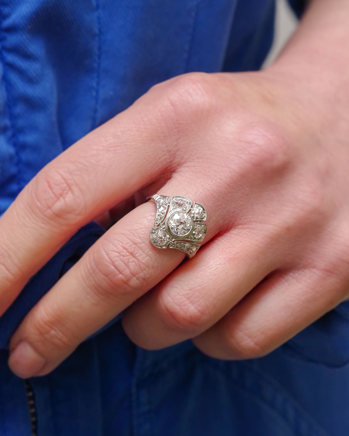 bague diamant platine en or