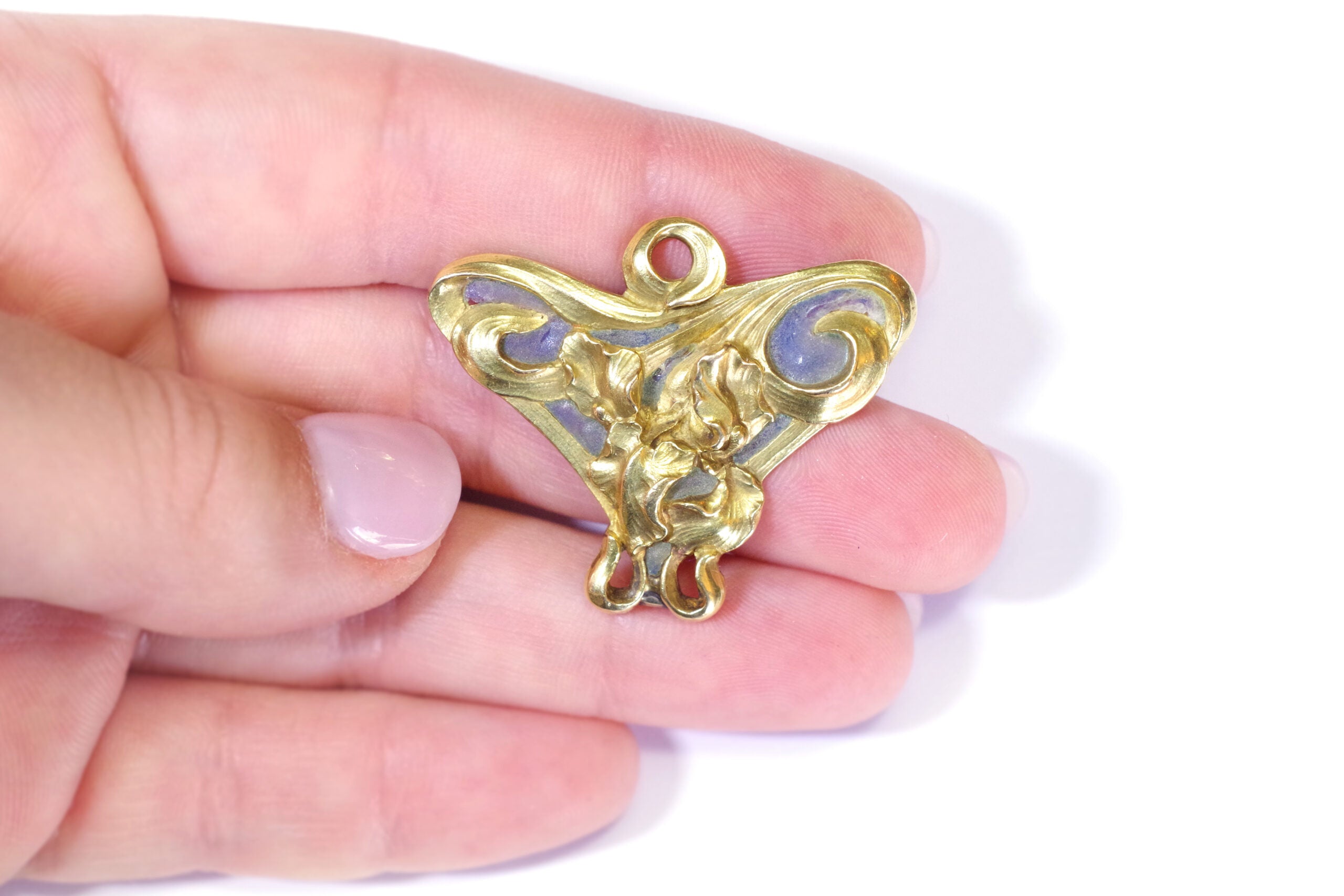 broche art nouveau émail plique a jour