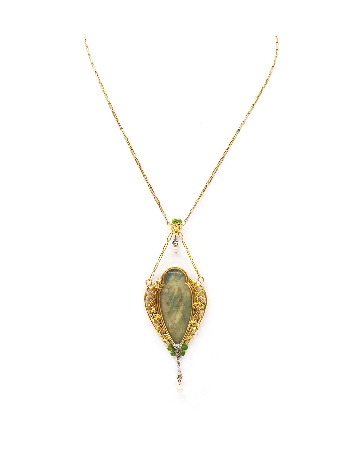 Pendentif art nouveau en or