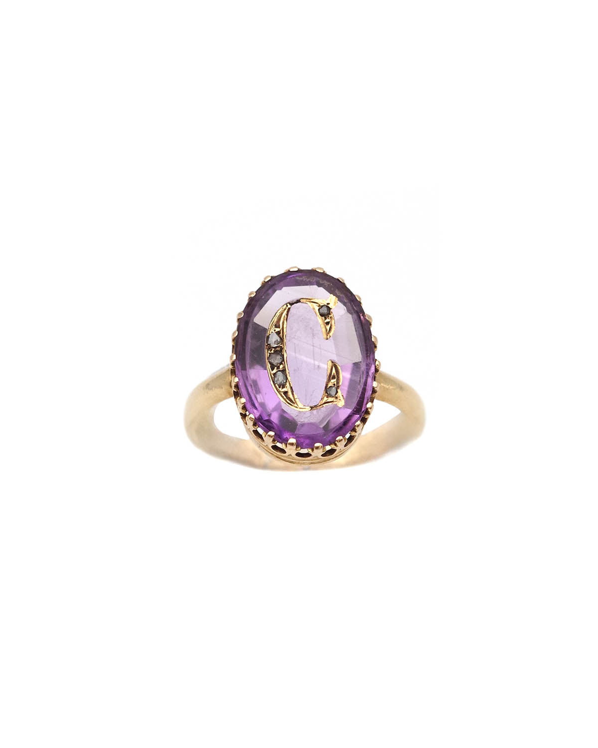 Amethyst and diamond ring