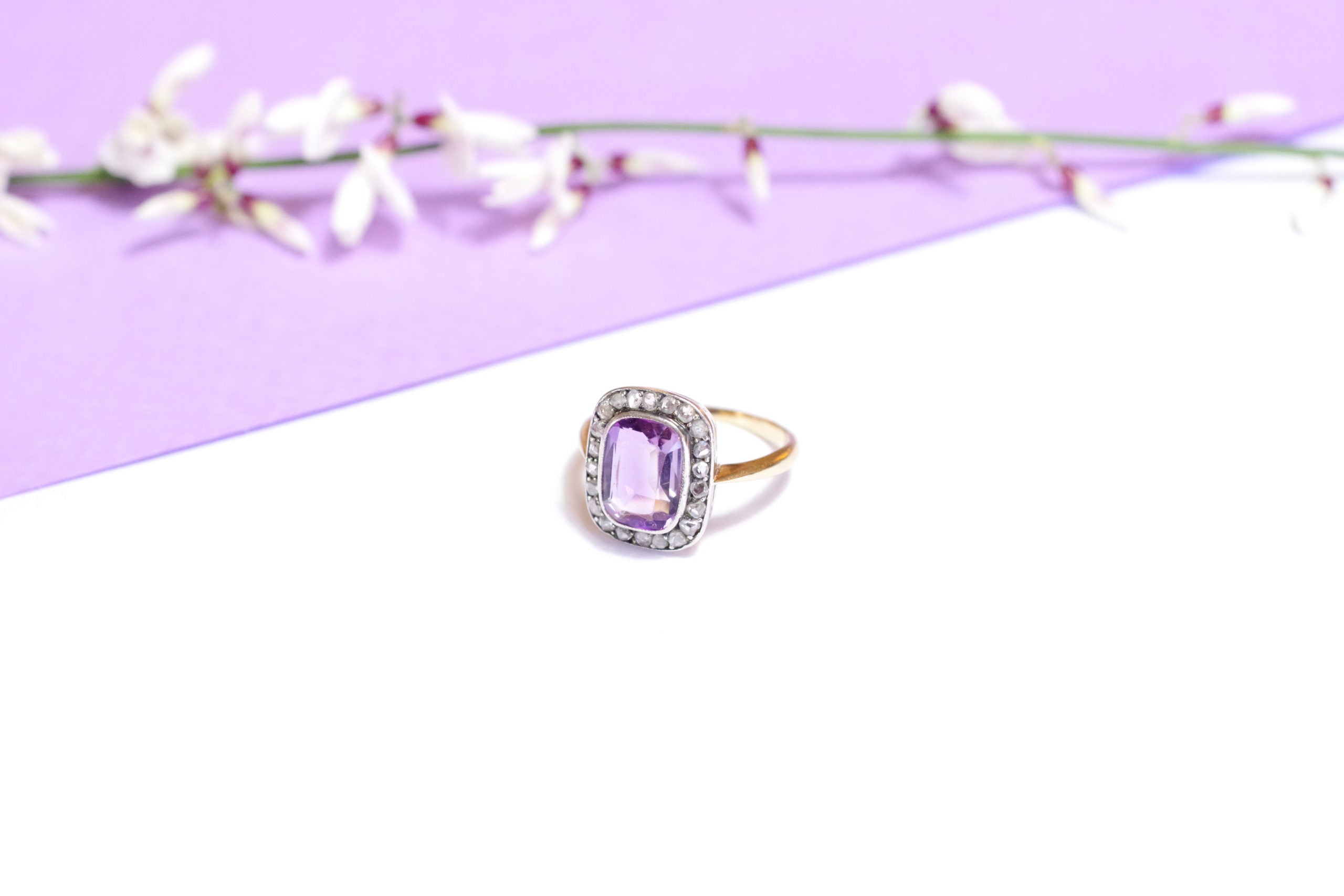 victorian amethyst diamond ring wedding