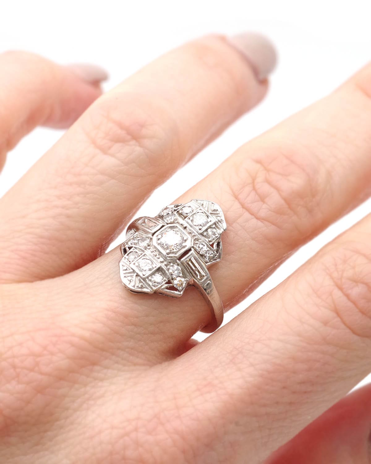 Bague diamants en platine