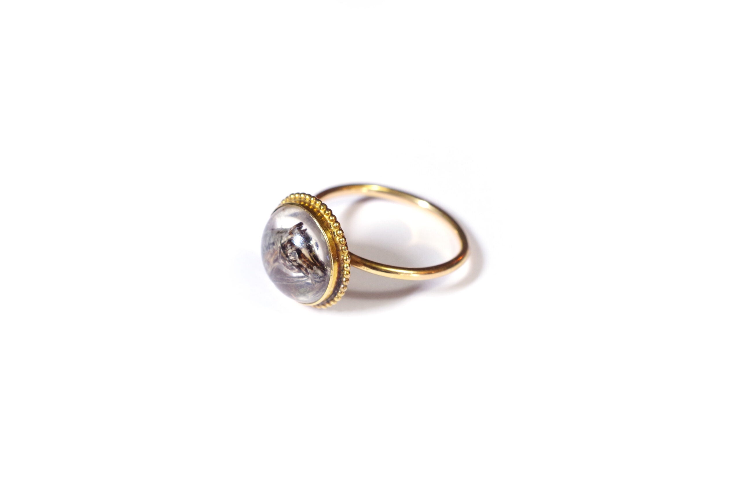 bague ancienne cristal d'essex cheval en or 18k