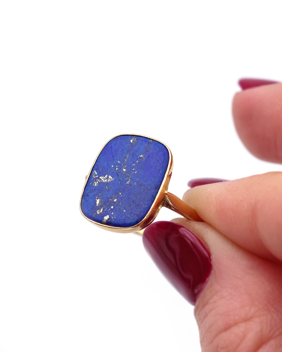 mid-century blue lapis lazuli ring