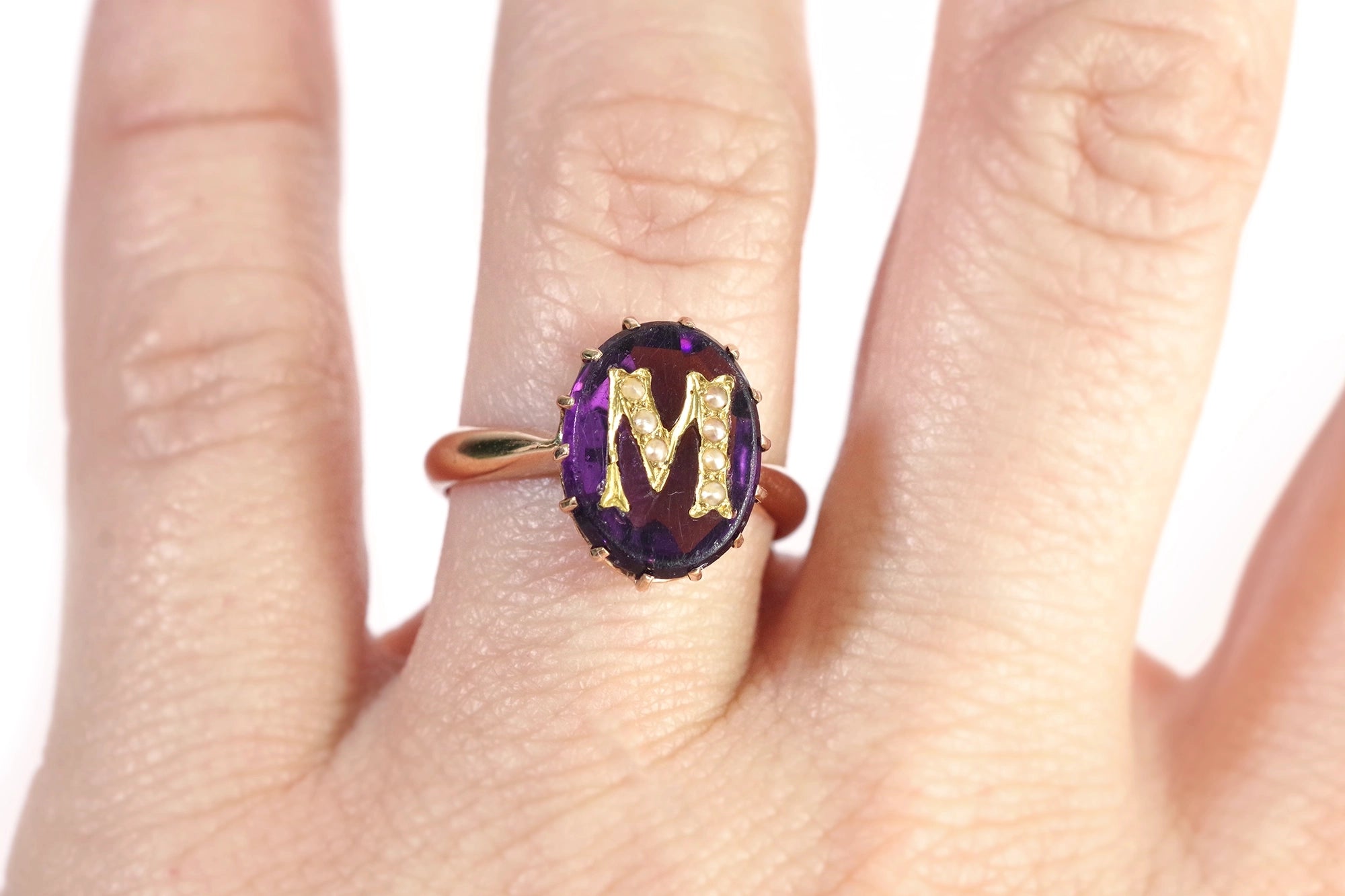 Bague lettre M en or