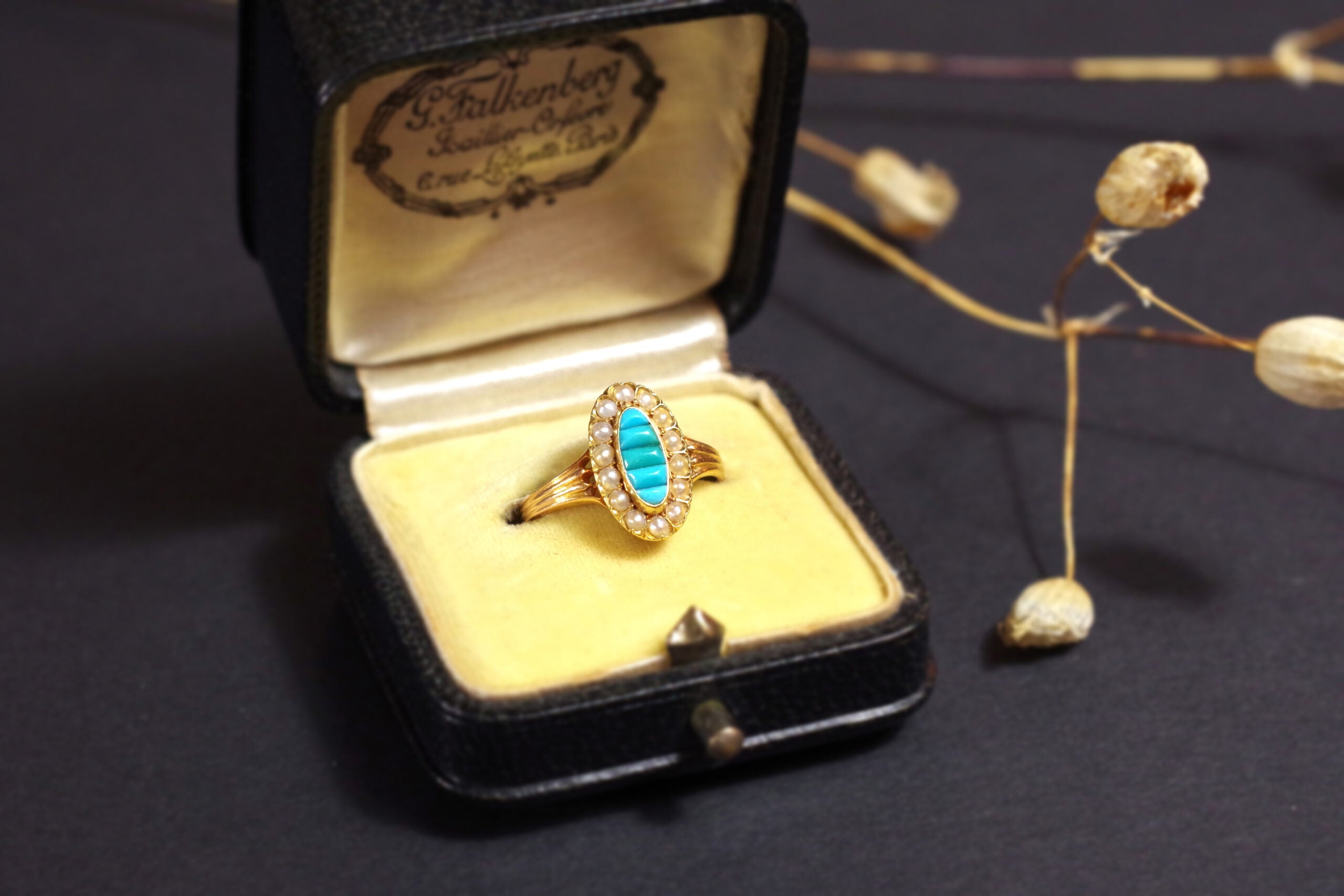 bague Napoleon III turquoise en or