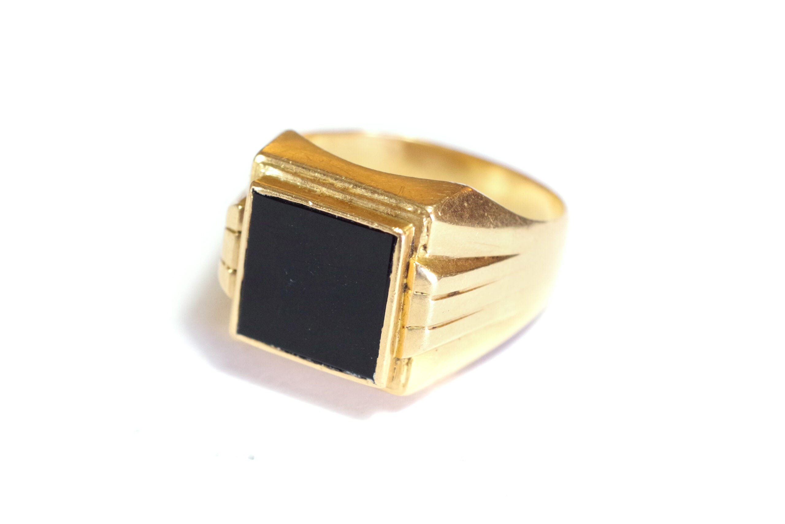 Bague chevaliere onyx Art Deco