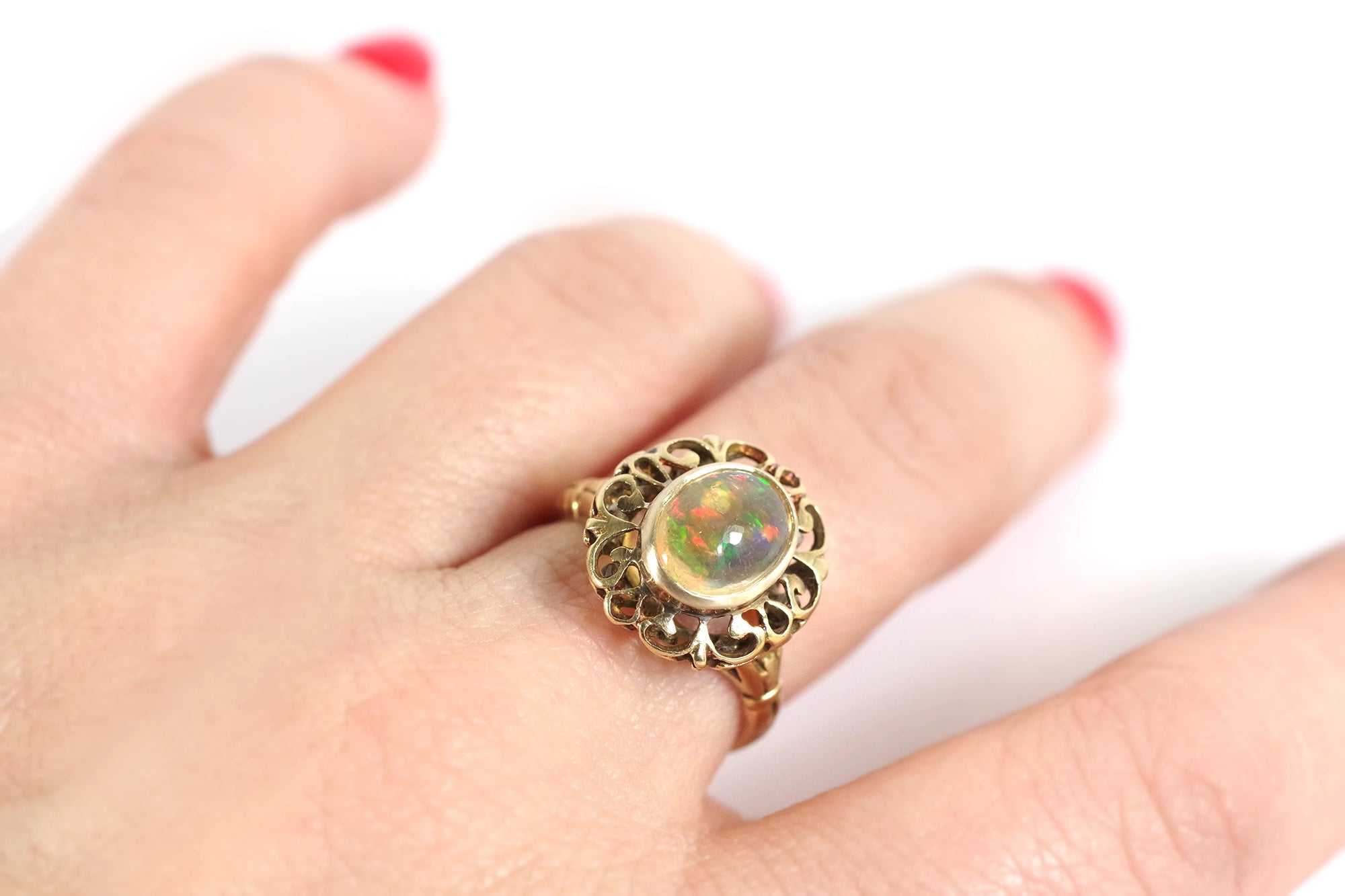 bague opale en or