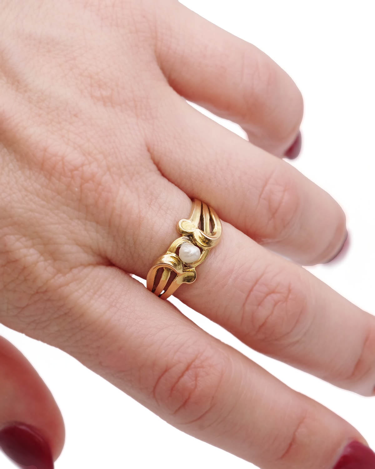 Art nouveau pearl ring