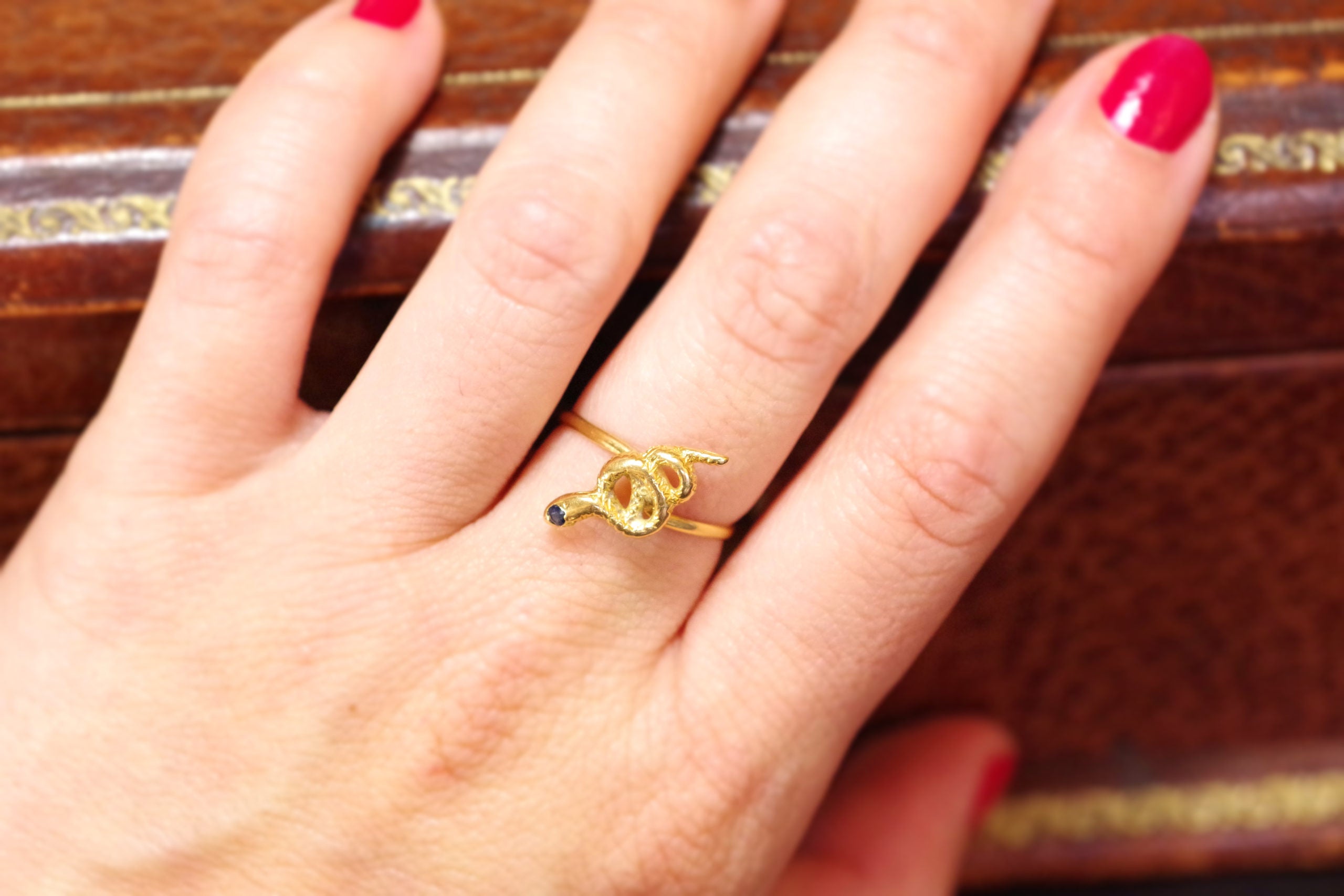 vintage snake ring gold