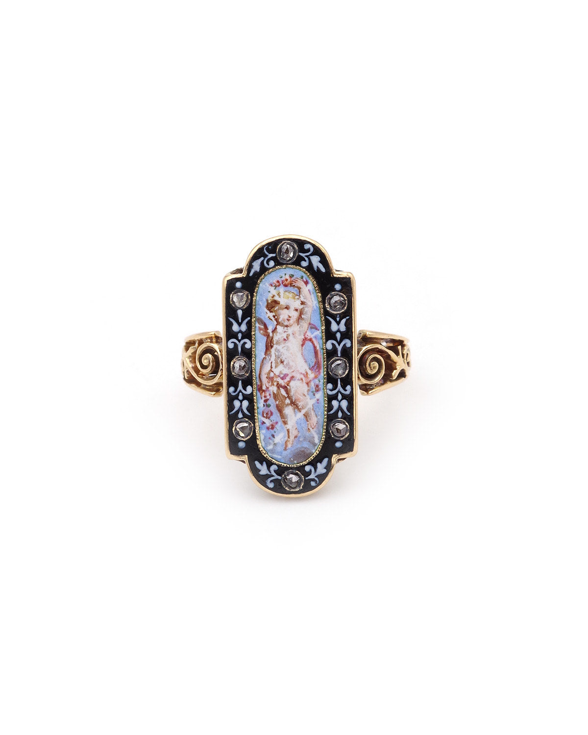 Bague chérubin diamants en or