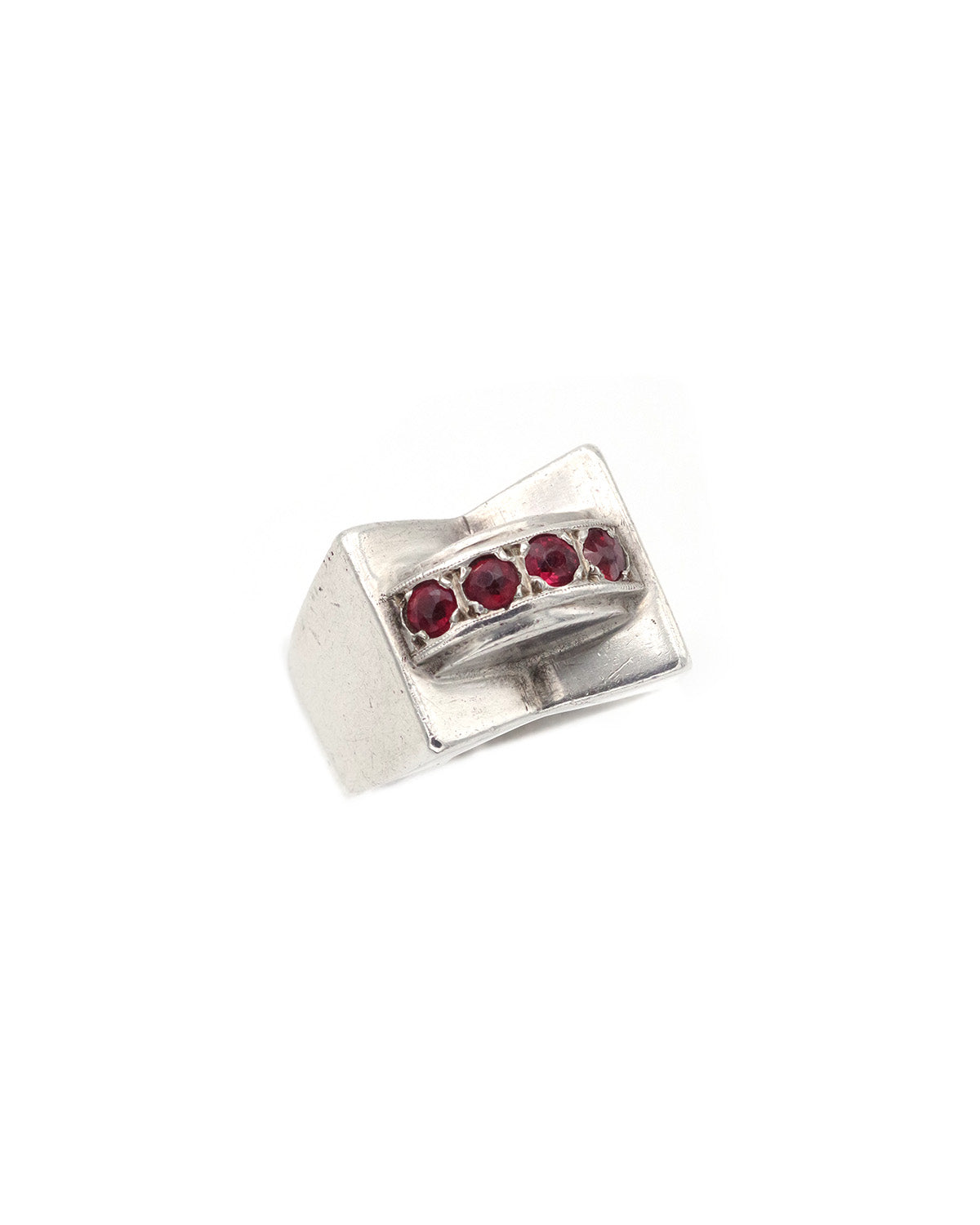 bague tank argent
