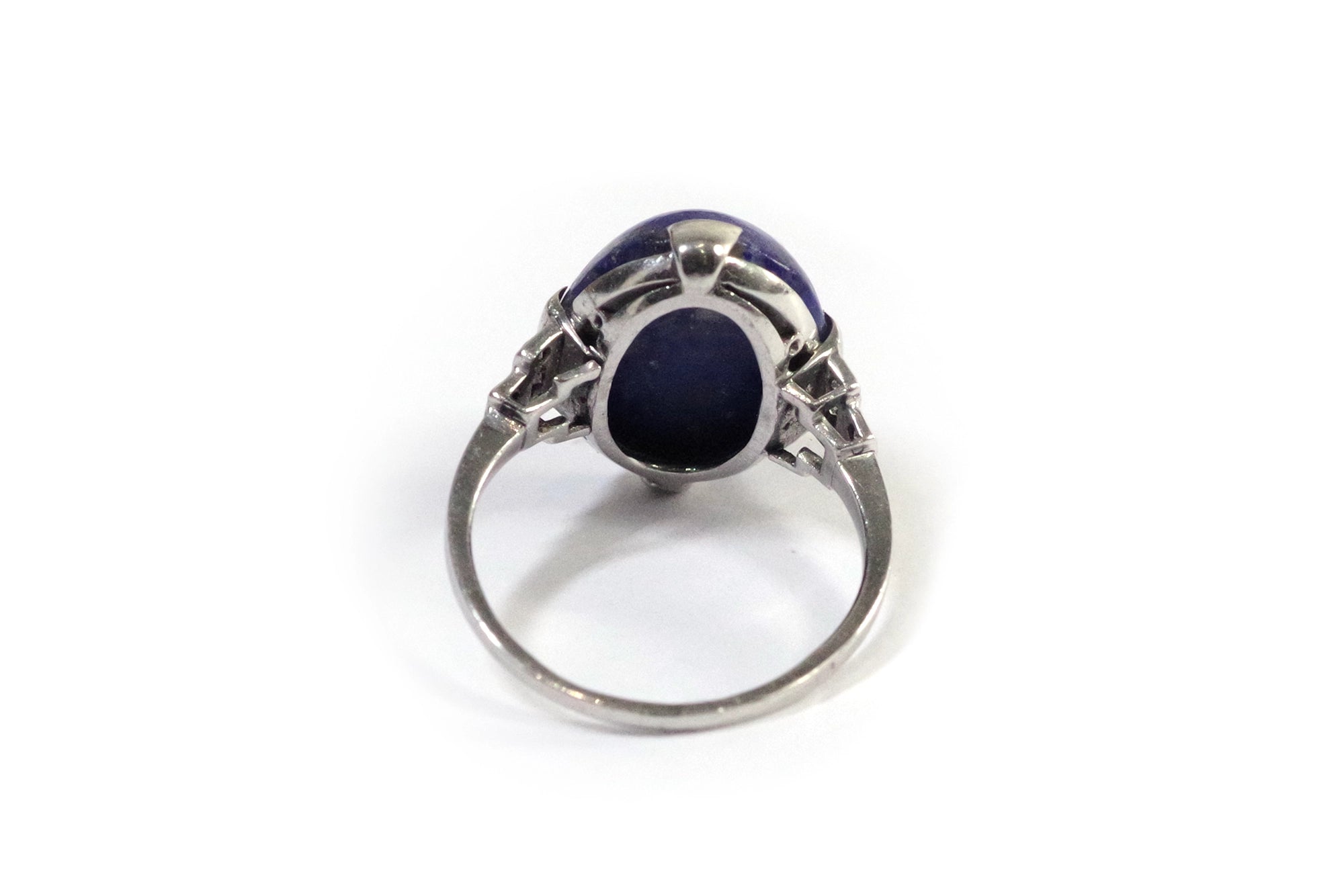 bague art deco lapis lazuli en platine