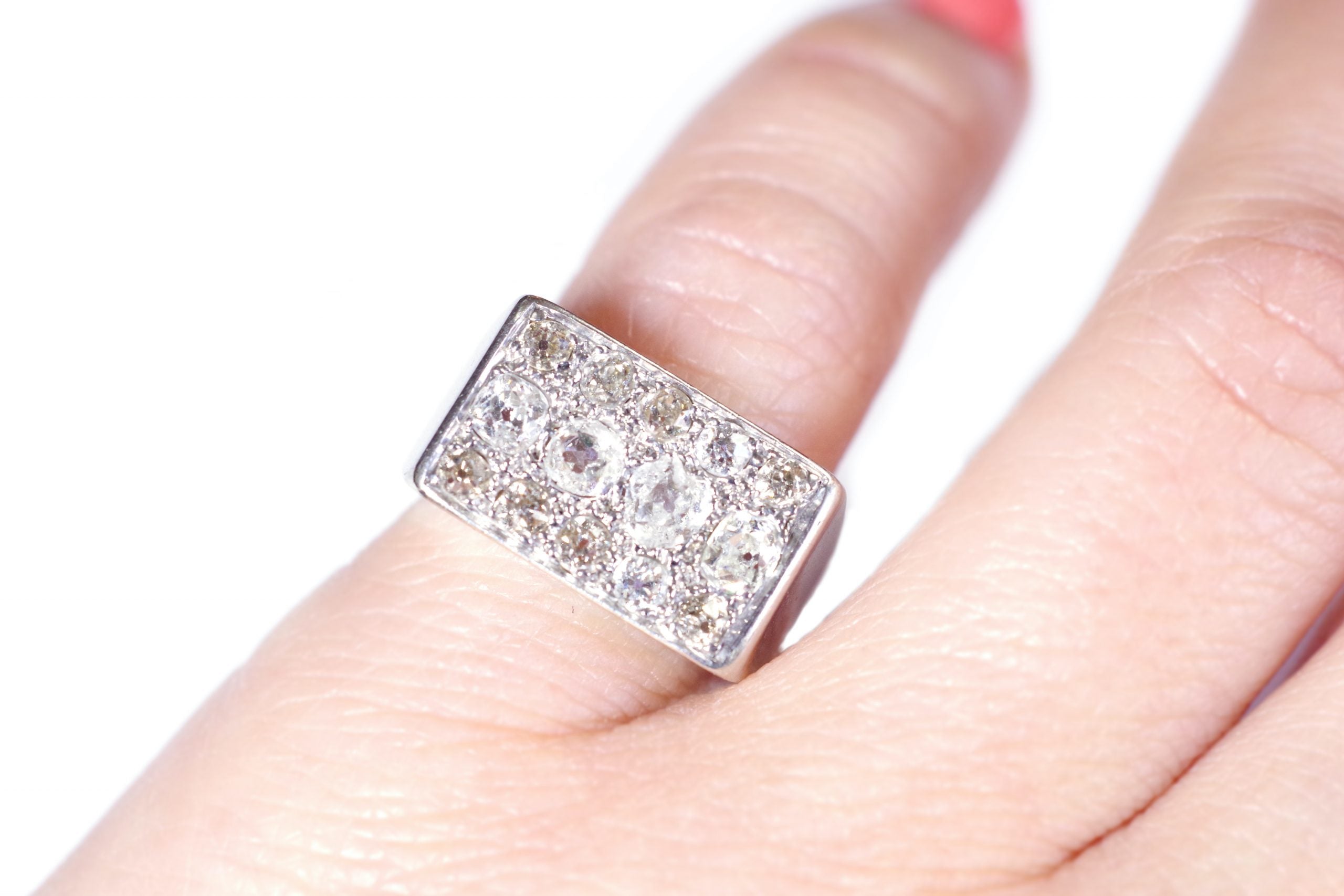 art deco Boivin diamond ring in white gold