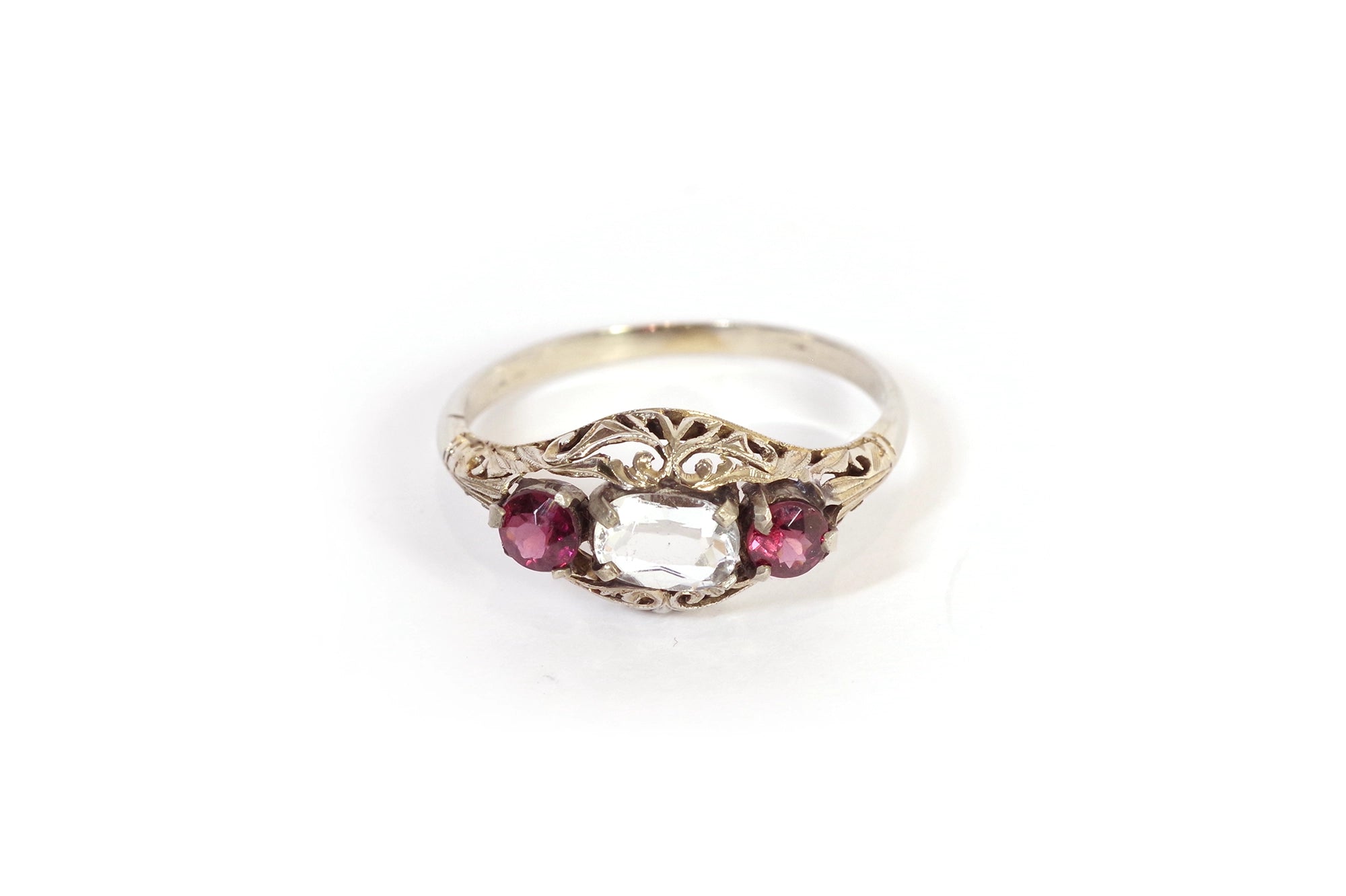 art deco garnet ring