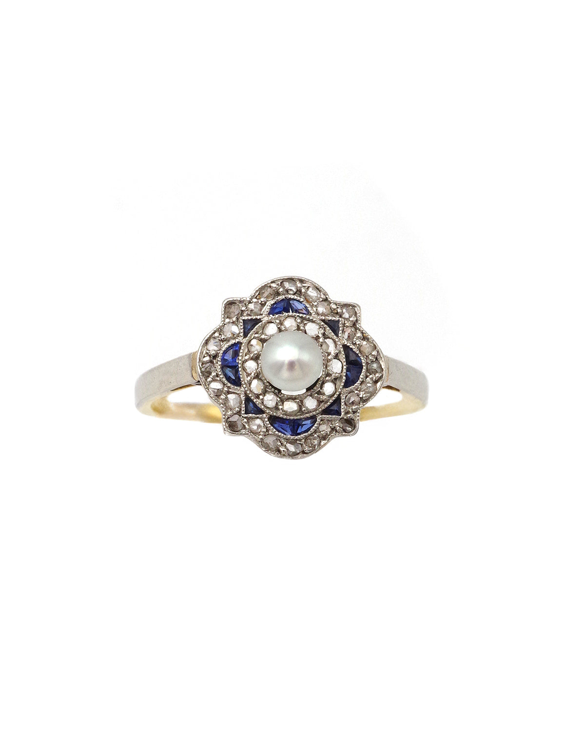 bague art deco en platine