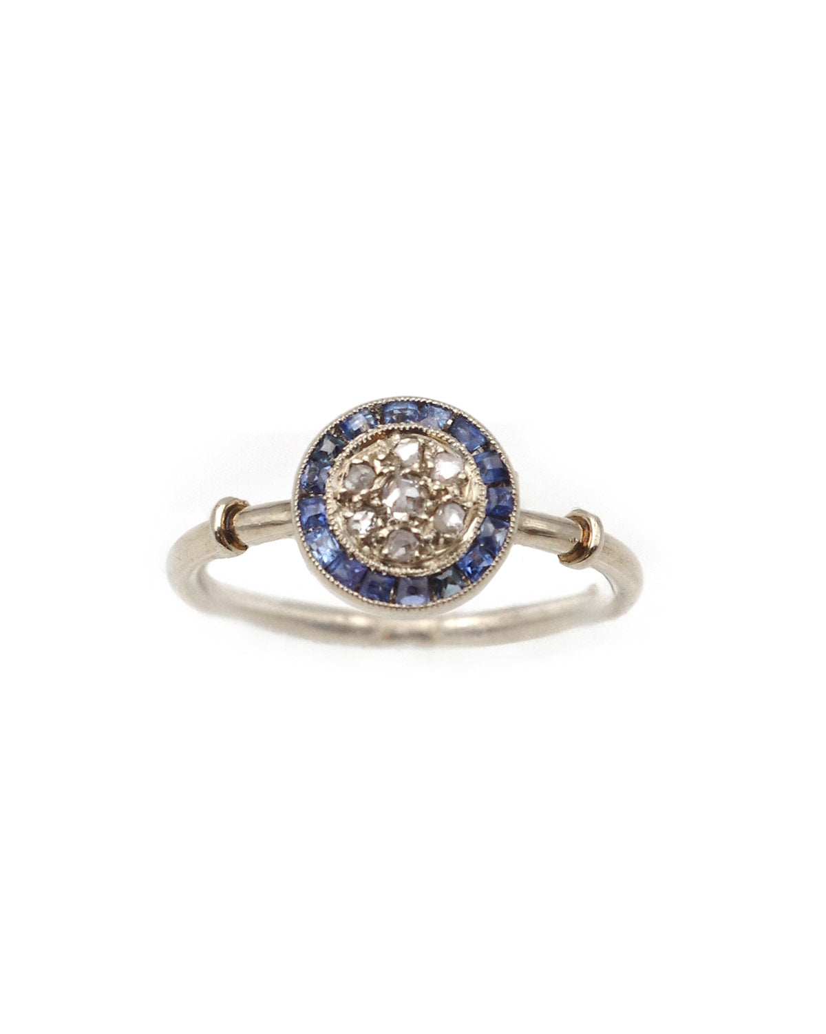 Bague circulaire art deco saphirs