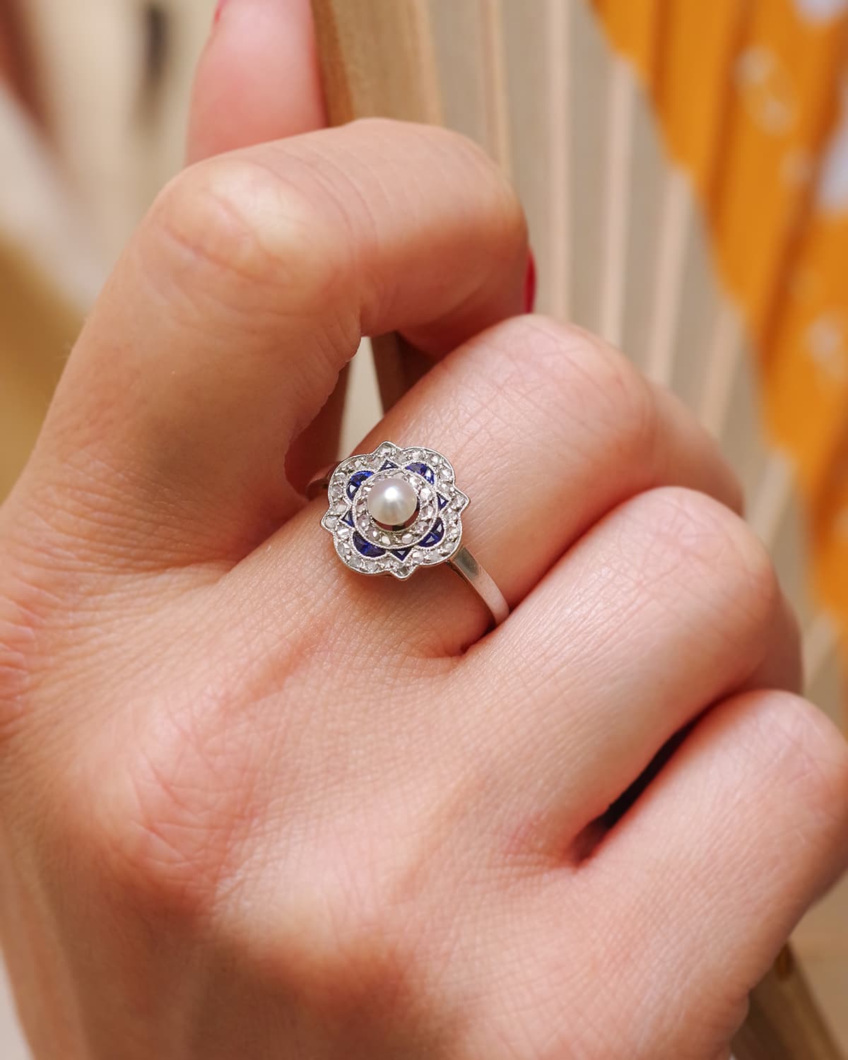 bague art deco saphir et diamants