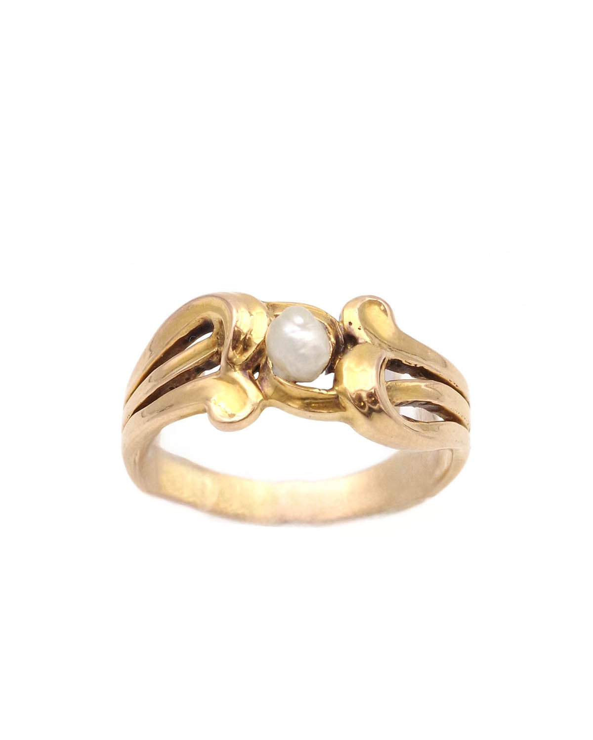 bague perle fine en or