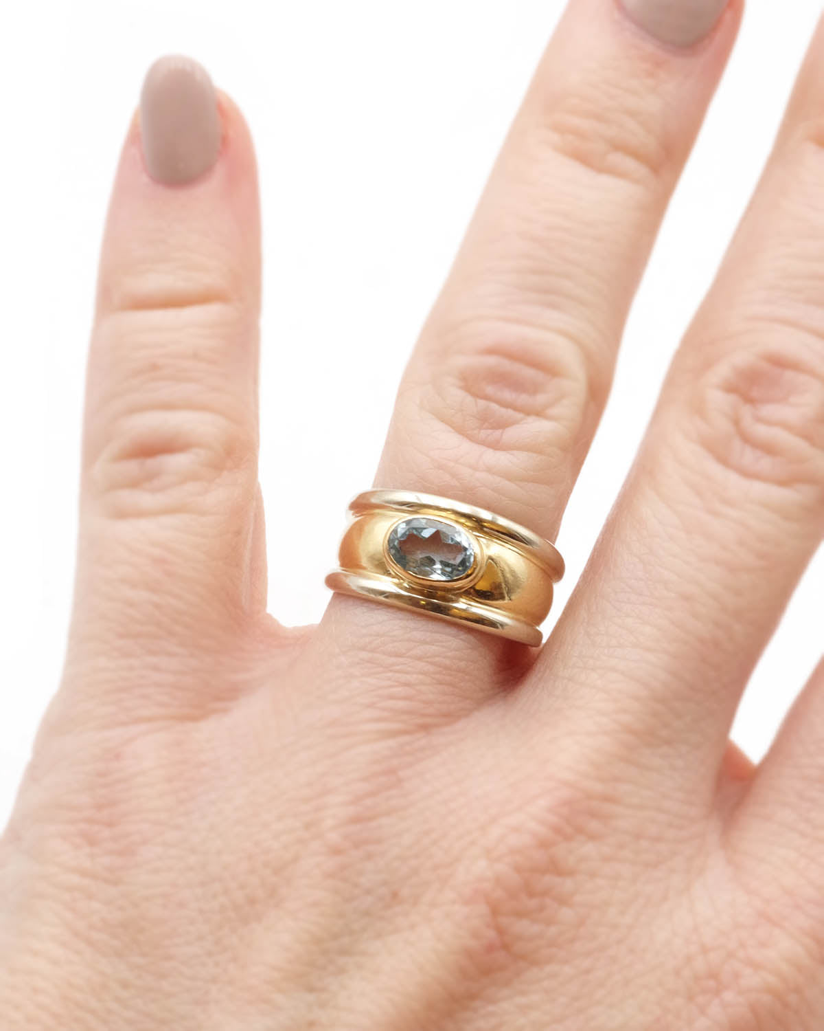 Blue topaze band ring