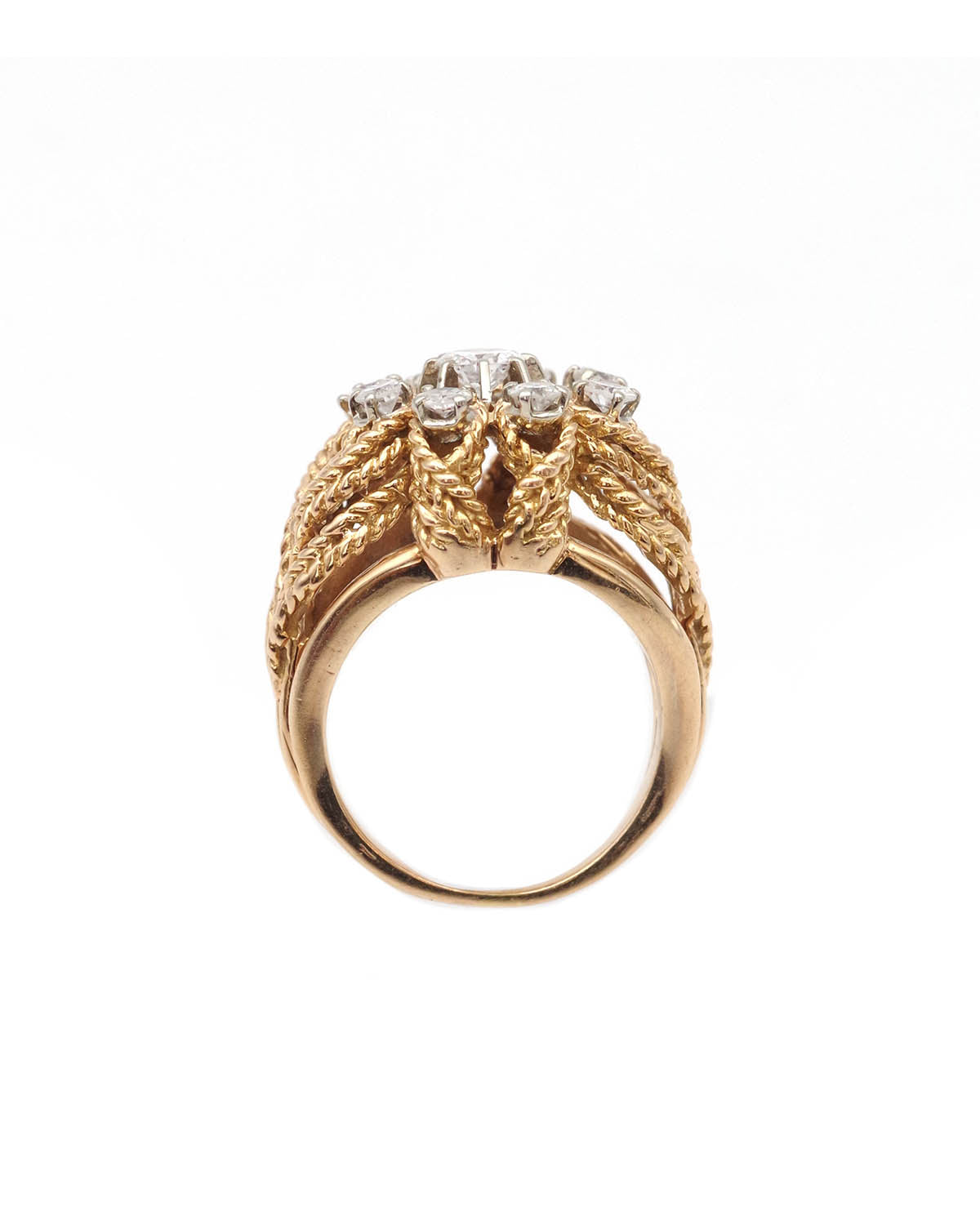 Mid century diamond cocktail ring