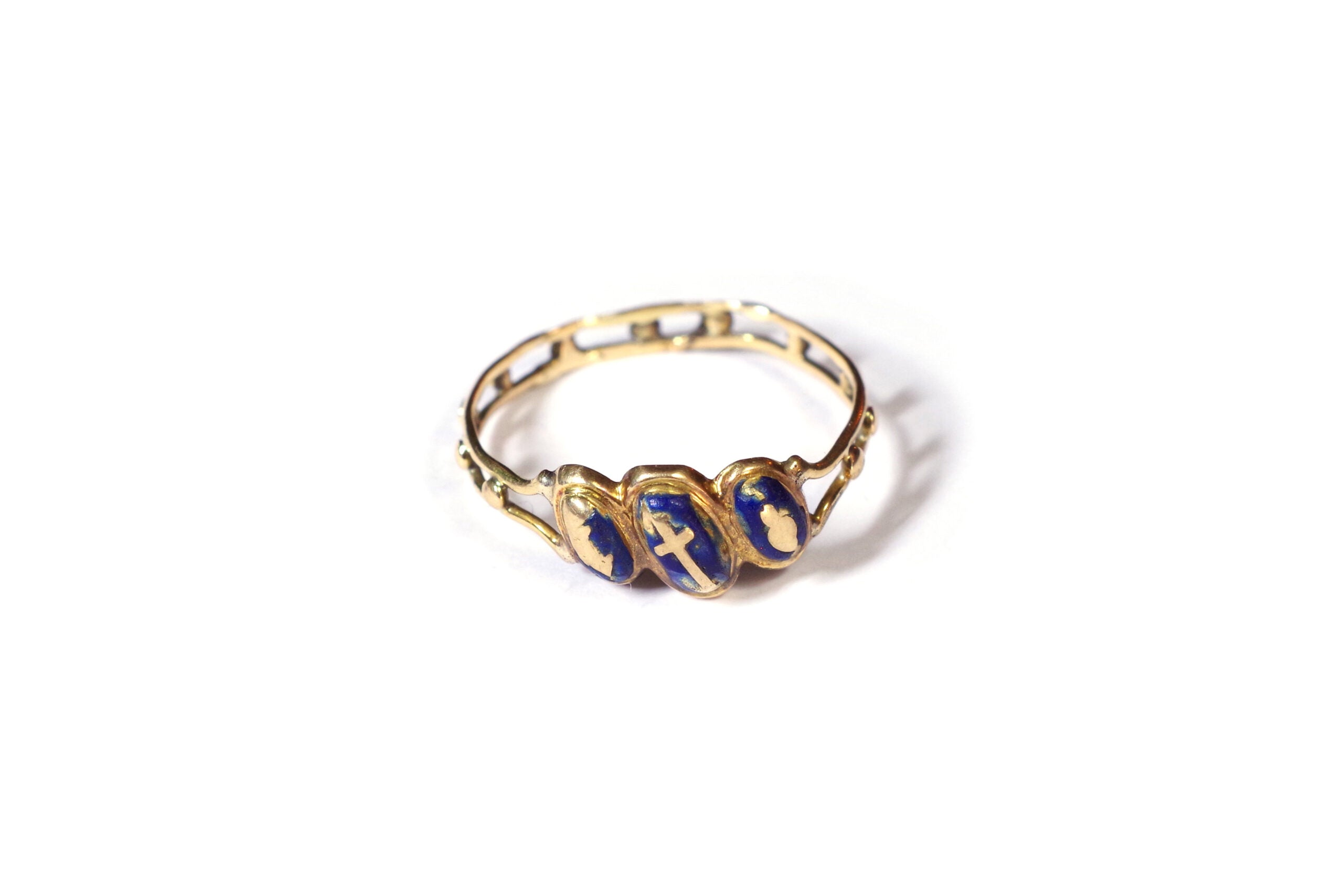 antique enamel religious ring