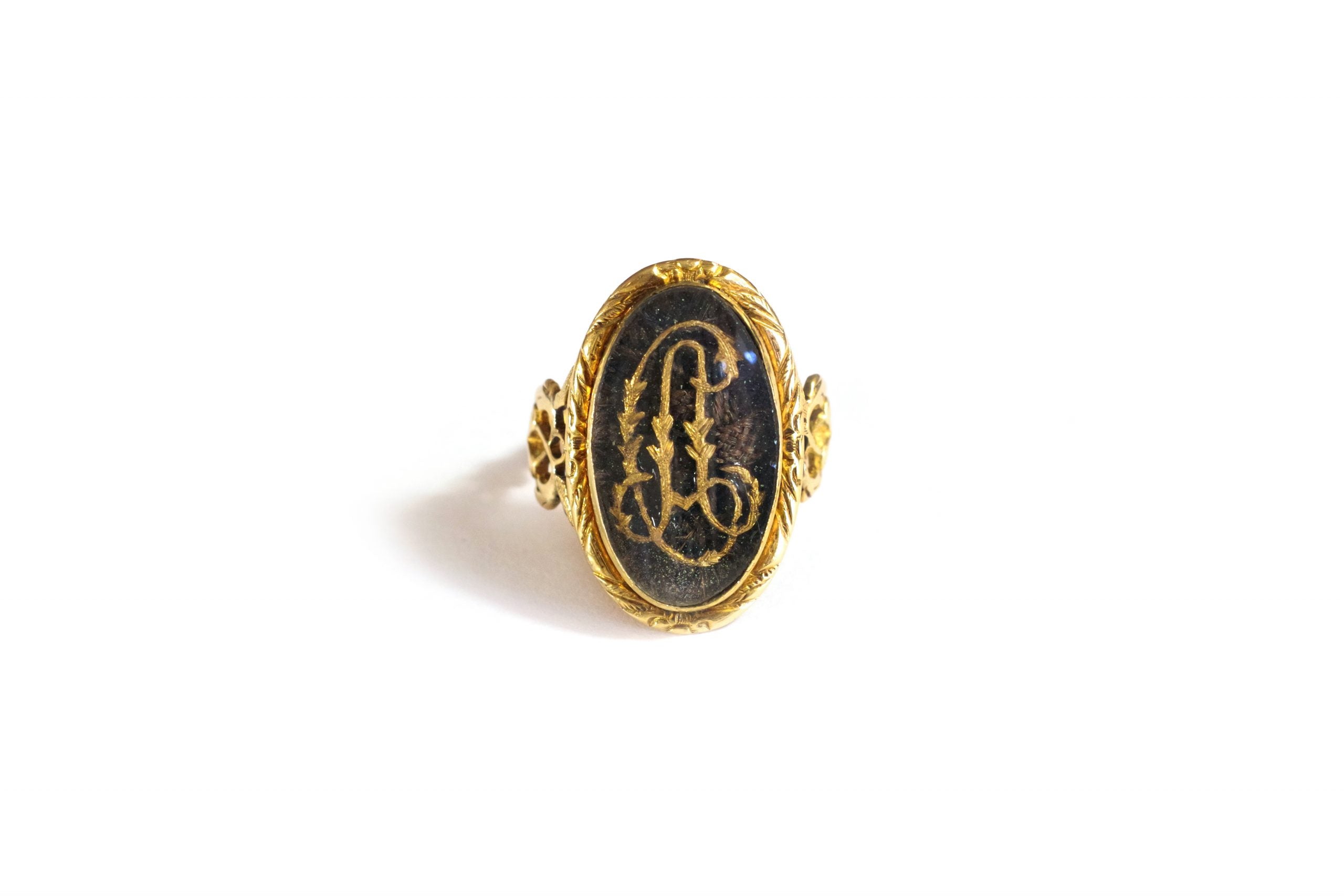 Bague de deuil monogramme AC